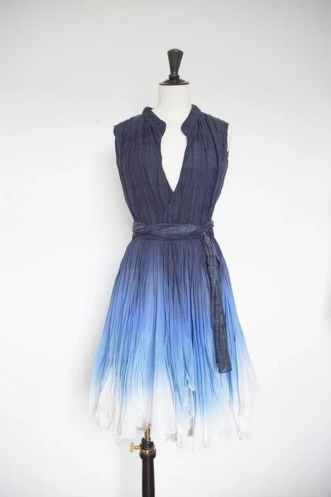 image of Celine Ss09 Ombre Dress in Blue, Women's (Size XS)