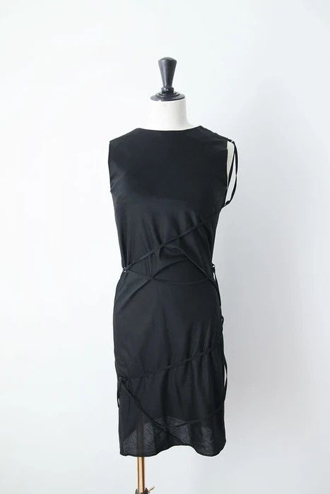 image of Helmut Lang Ss97 Bondage Dress in Black, Women's (Size Small)