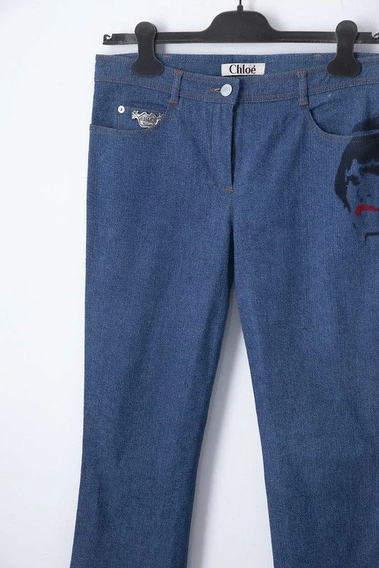 Chloe AW01 face print denim jeans Size 27" / US 4 / IT 40 - 3 Thumbnail