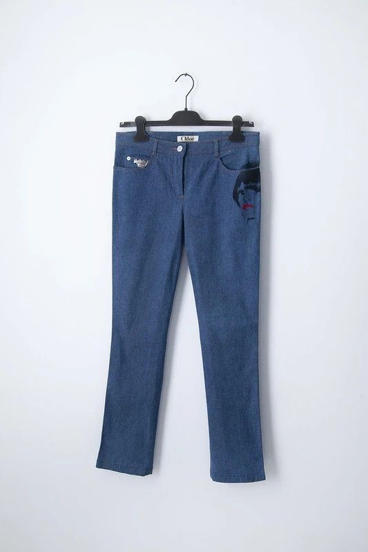 Chloe AW01 face print denim jeans Size 27" / US 4 / IT 40 - 1 Thumbnail