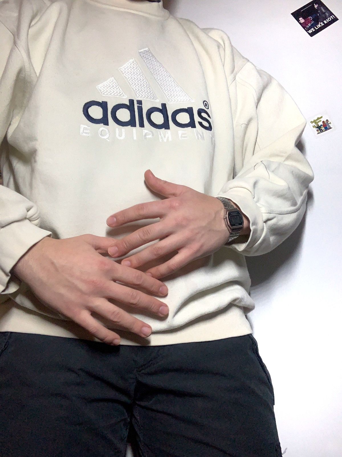 Adidas × Vintage Adidas Equipment 90’s Vintage Sweatshirt Crewneck Size US XL / EU 56 / 4 - 3 Thumbnail