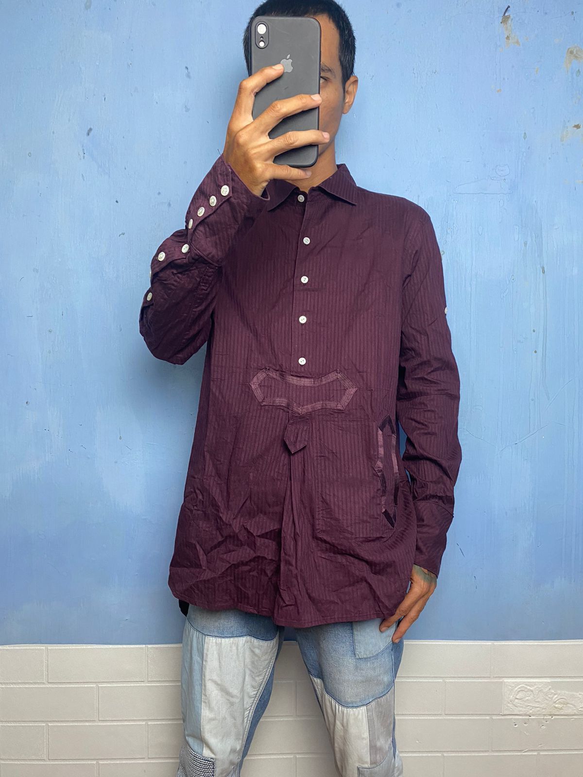 Number (N)ine Number (N)ine SS09 “Lonesome Heroes” Purple Button Shirt Size US L / EU 52-54 / 3 - 11 Thumbnail