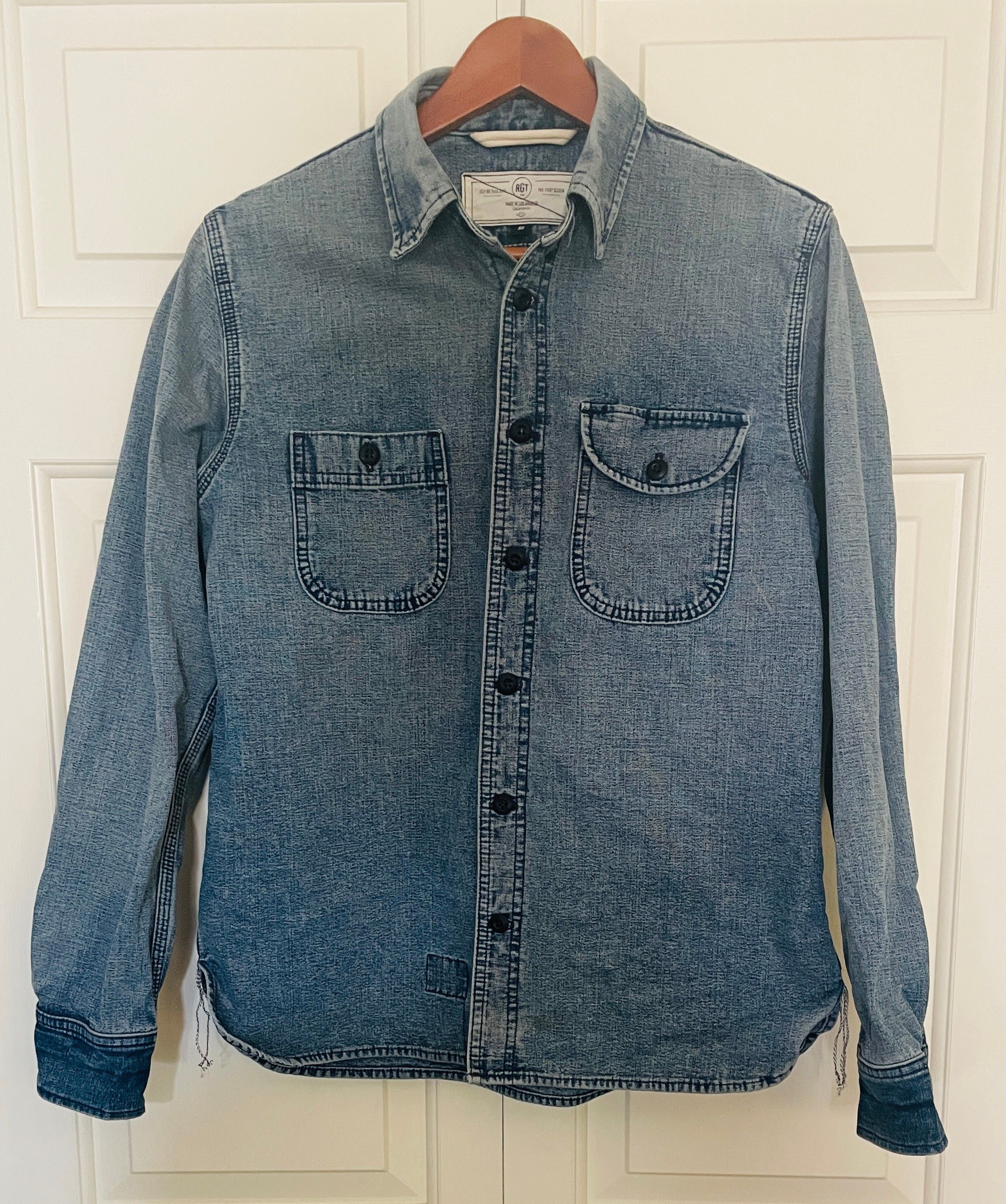 image of Rogue Territory Washed Out Isc Work Shirt Small in Blue, Men's