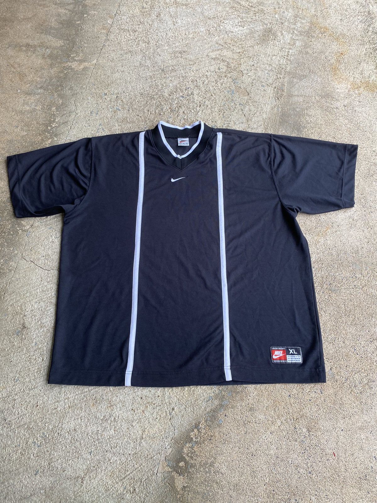 Nike × Vintage Vintage Y2K Nike Center Check Jersey Oversized Shirt Size US XL / EU 56 / 4 - 1 Thumbnail
