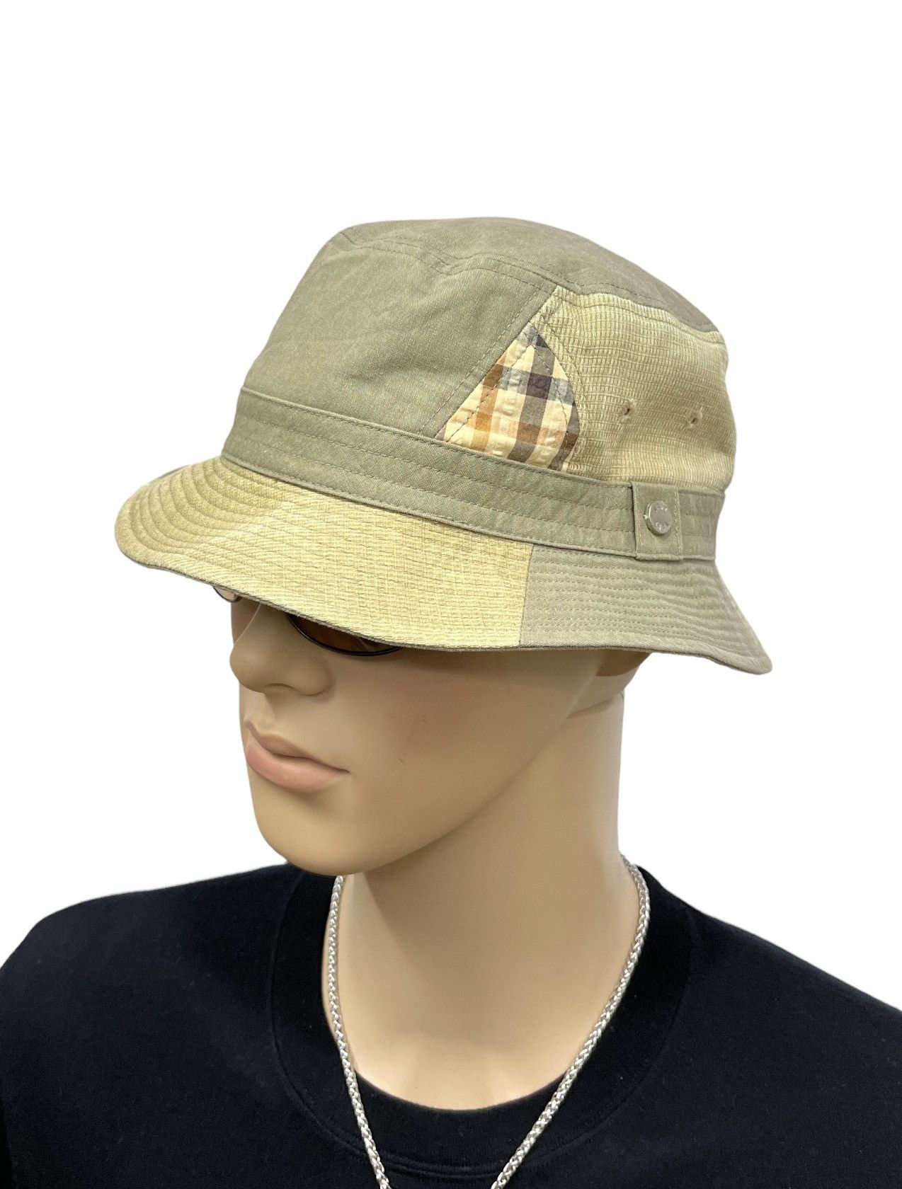 image of VTG Y2K Daks London Symetrical Patchwork Bucket Hat, Men's