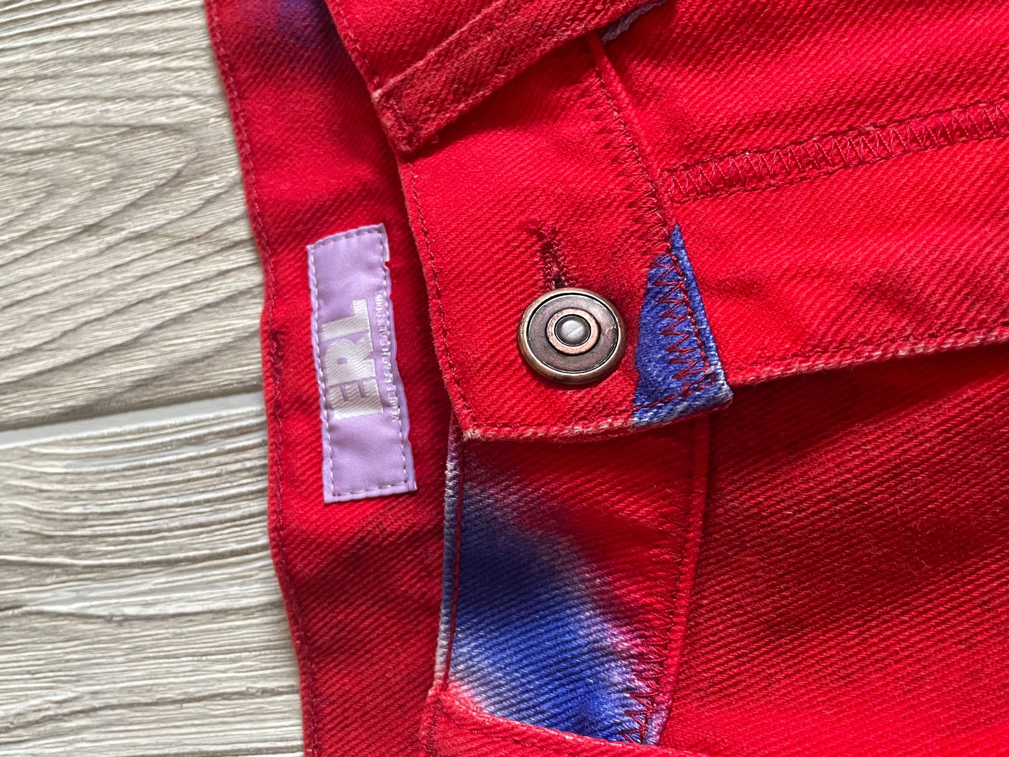 ERL Red & Blue Graphic Jeans Size US 30 / EU 46 - 2 Thumbnail