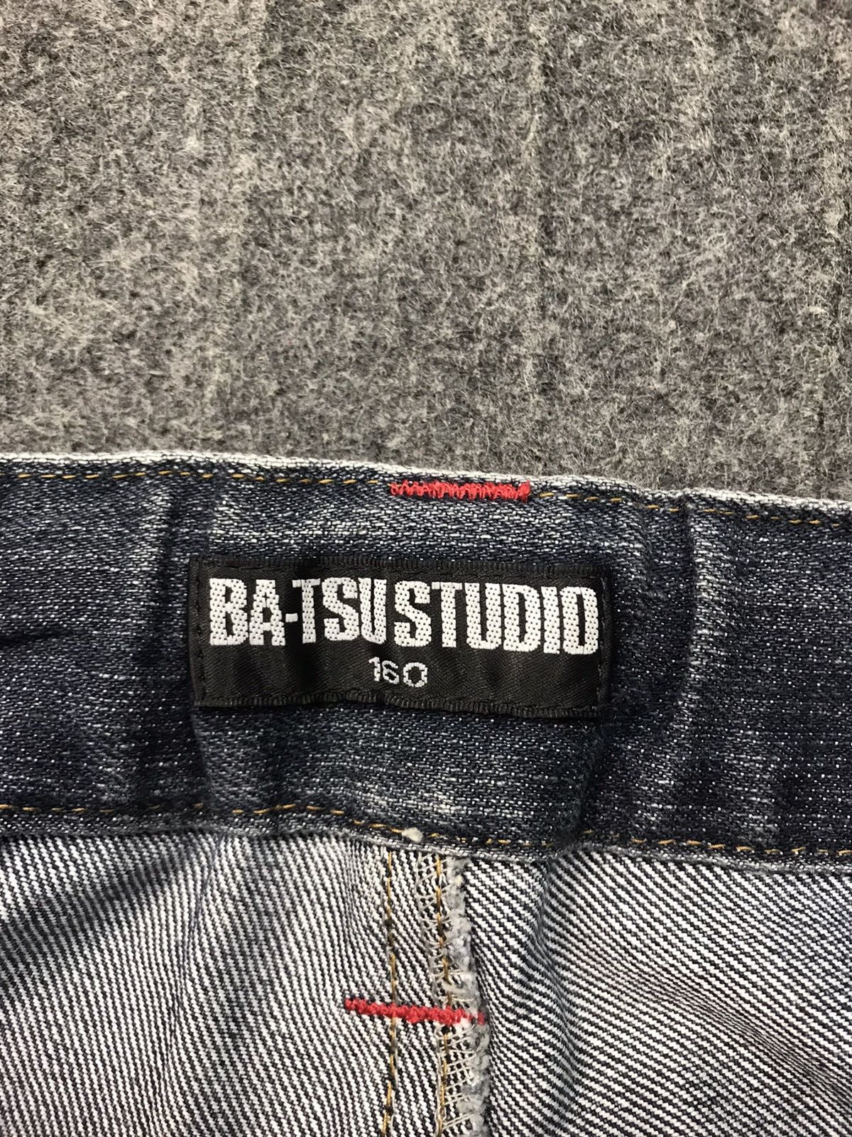 Japanese Brand × Vintage Bat-su Studio Distressed Denim Jeans Checked Inner Design Size US 26 / EU 42 - 7 Thumbnail