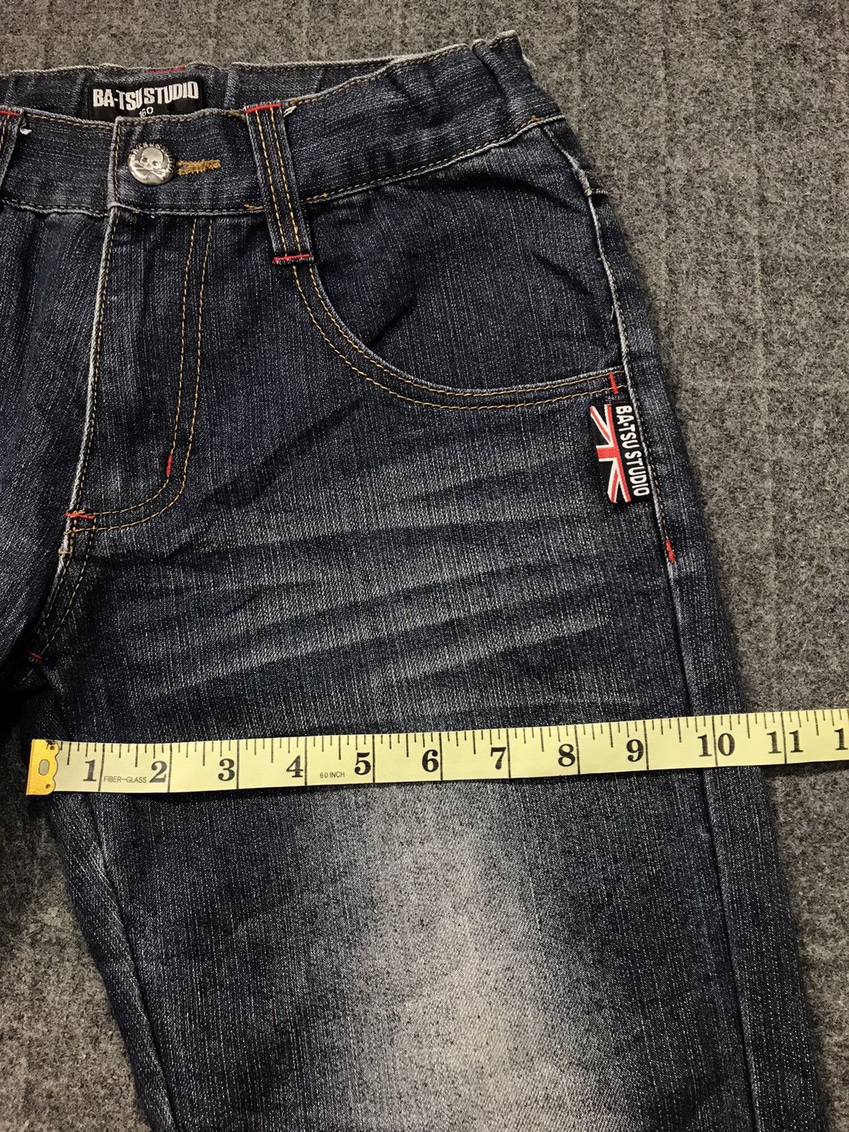 Japanese Brand × Vintage Bat-su Studio Distressed Denim Jeans Checked Inner Design Size US 26 / EU 42 - 14 Thumbnail