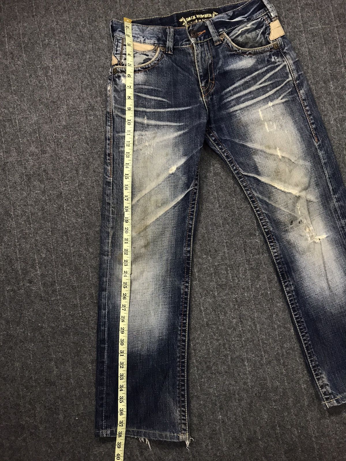 Japanese Brand Back Number Distressed Denim Jeans Buckle Size Waist 30 Size US 30 / EU 46 - 11 Thumbnail