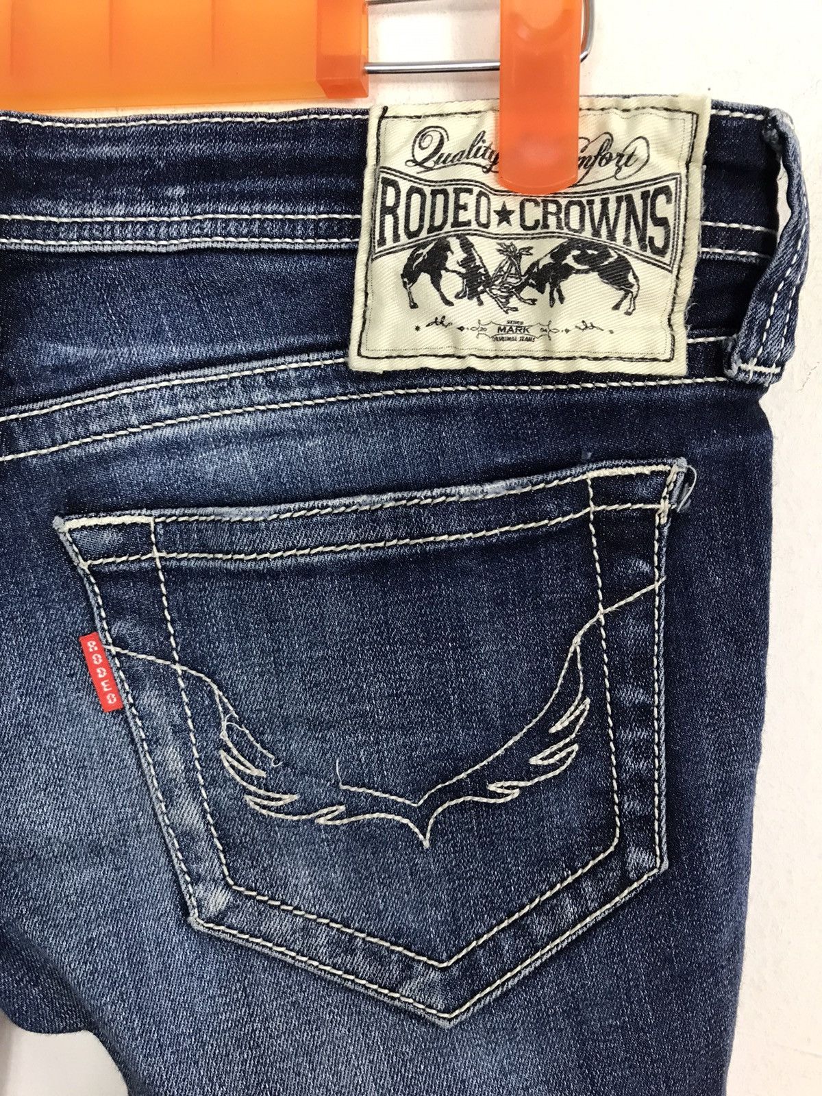 Japanese Brand × Vintage Rodeo Crown Distressed Denim Jeans Indigo Slim Fit Cut Size US 30 / EU 46 - 3 Thumbnail