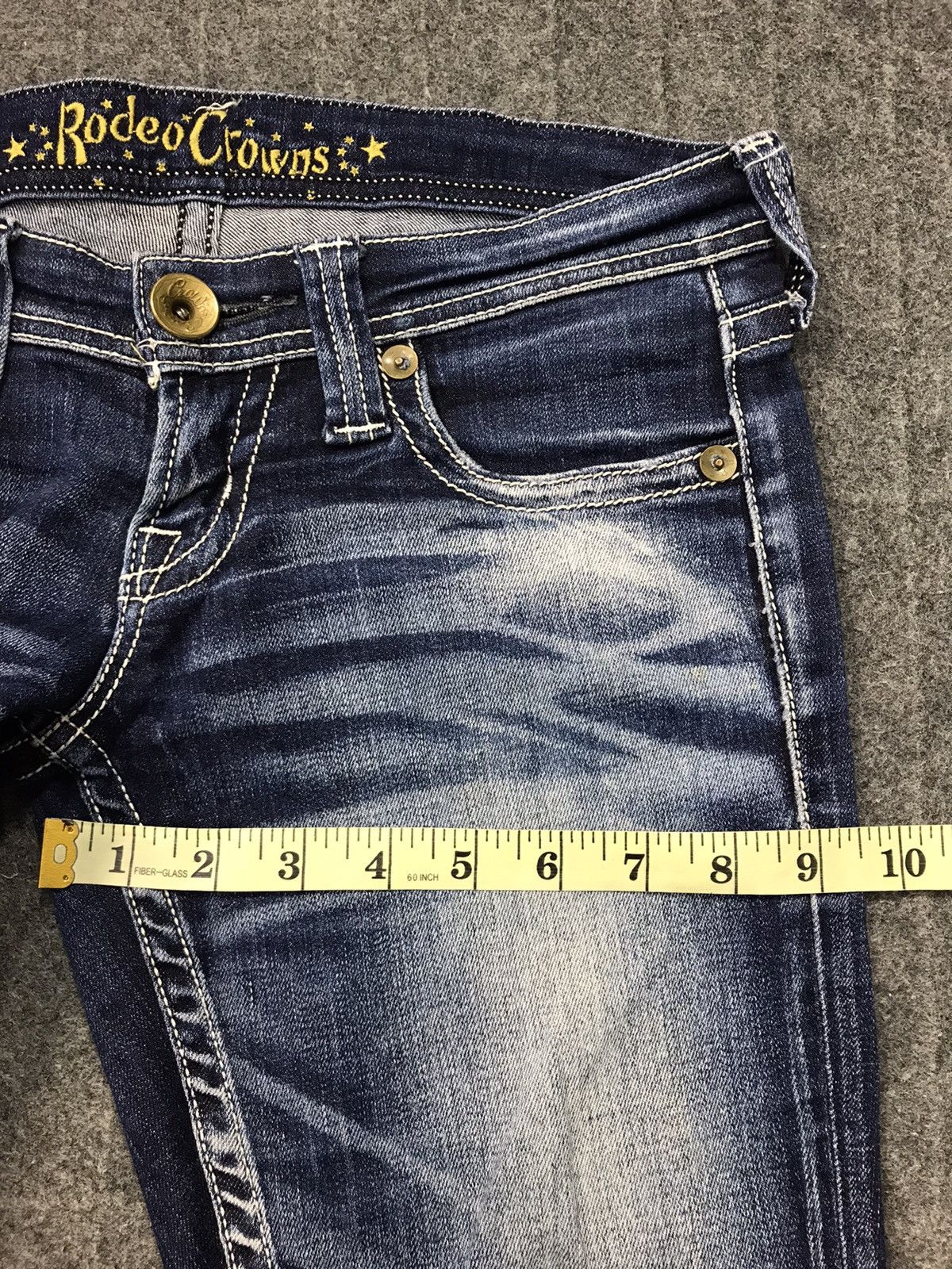 Japanese Brand × Vintage Rodeo Crown Distressed Denim Jeans Indigo Slim Fit Cut Size US 30 / EU 46 - 12 Thumbnail