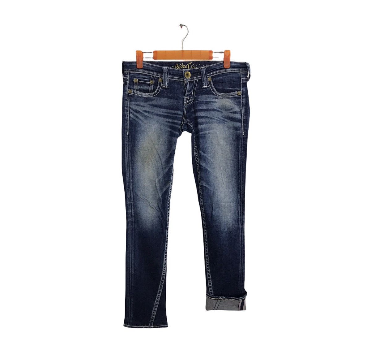 Japanese Brand × Vintage Rodeo Crown Distressed Denim Jeans Indigo Slim Fit Cut Size US 30 / EU 46 - 1 Thumbnail
