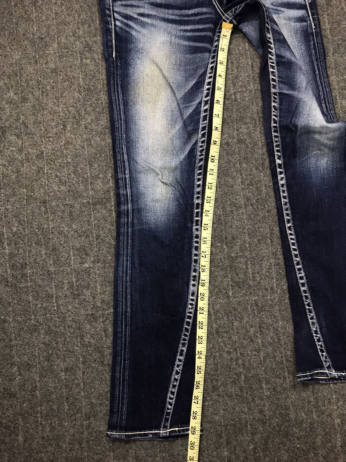 Japanese Brand × Vintage Rodeo Crown Distressed Denim Jeans Indigo Slim Fit Cut Size US 30 / EU 46 - 10 Thumbnail