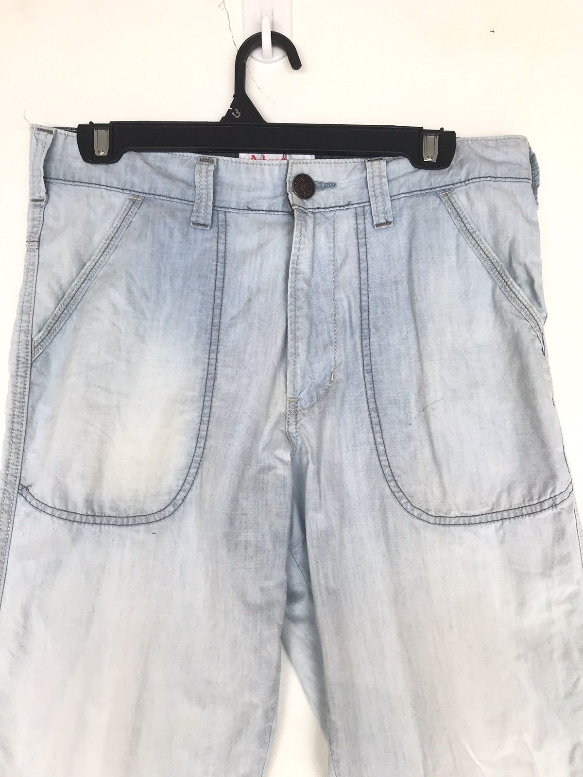 Japanese Brand Vintage Bobson Baker Pants Denim Jeans light wash Size US 31 - 3 Thumbnail