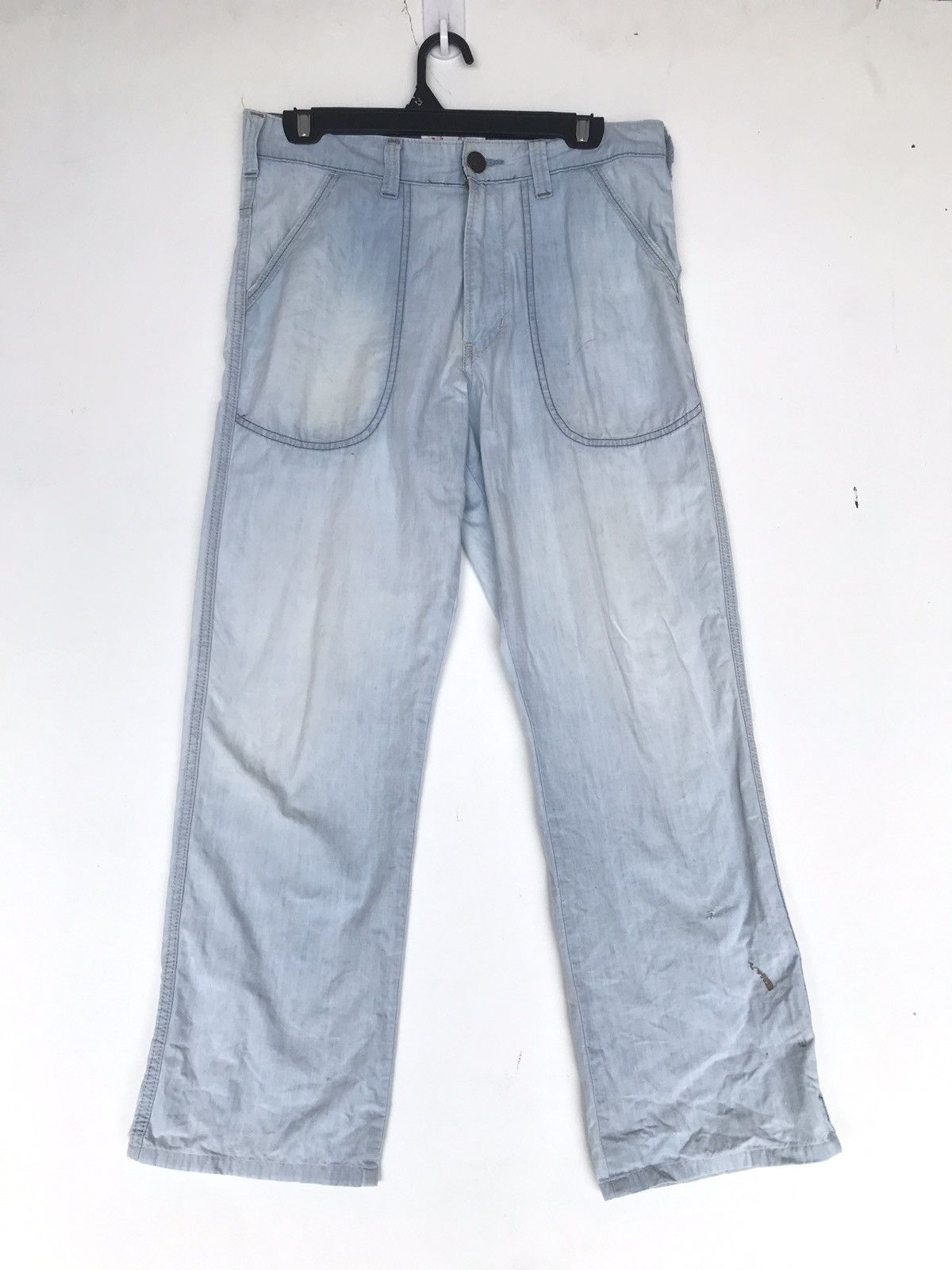 Japanese Brand Vintage Bobson Baker Pants Denim Jeans light wash Size US 31 - 1 Thumbnail