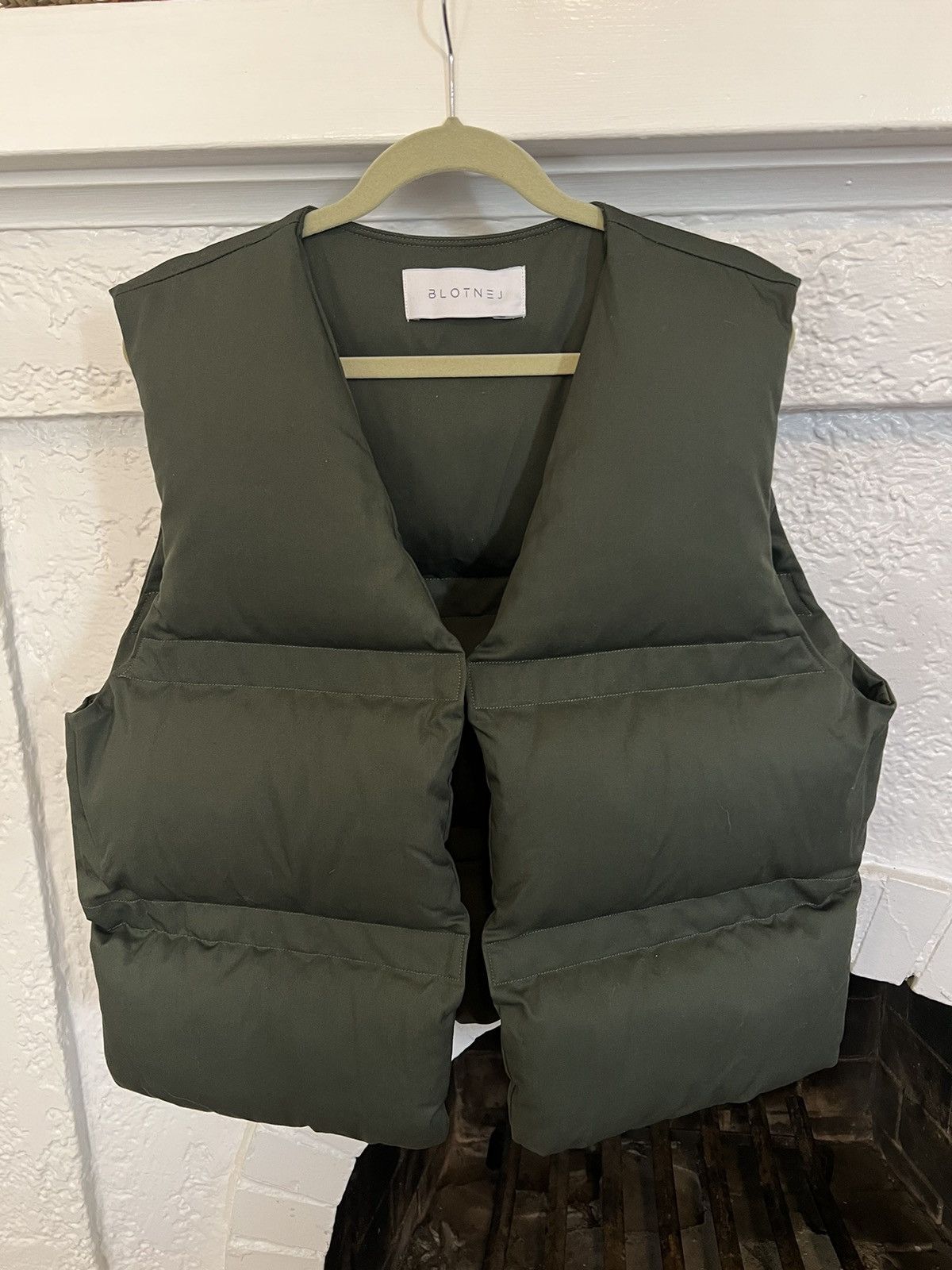 Streetwear Puffer Vest in Olive | Grailed