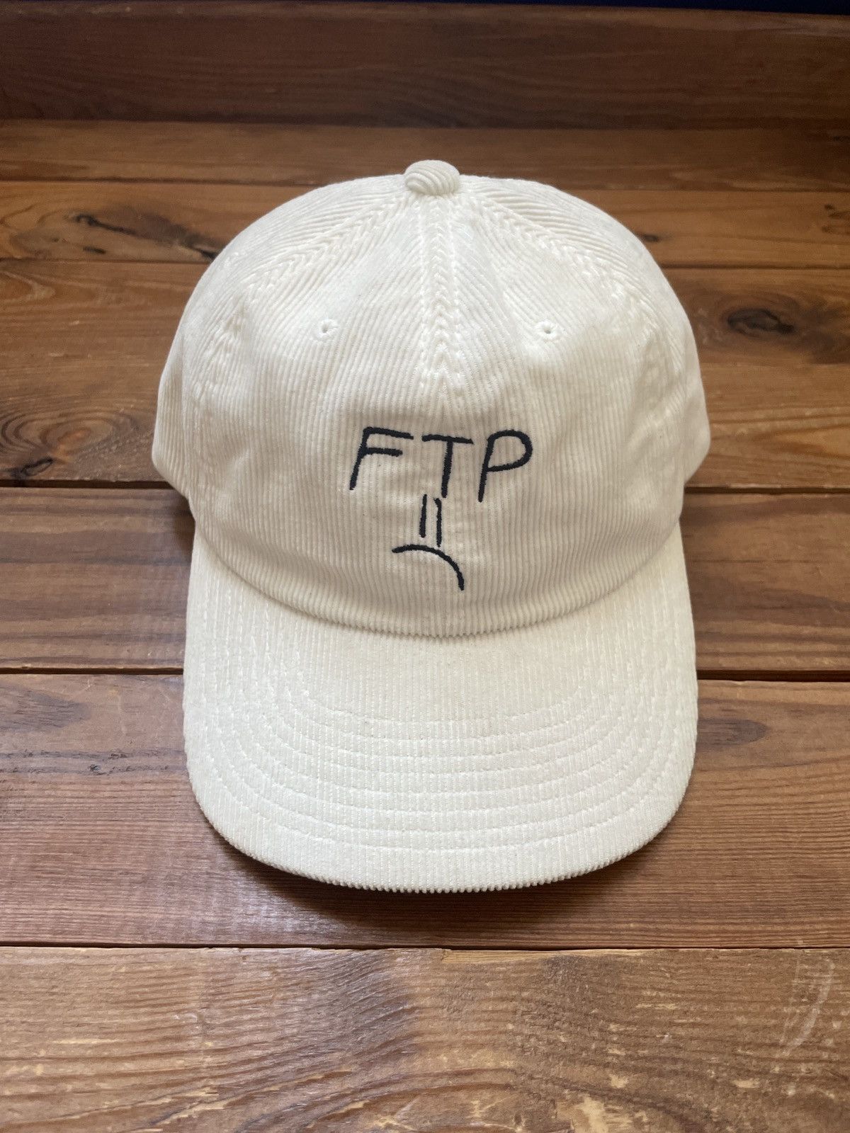 FTP x Huf White Corduroy Frowny Face Hat 2016