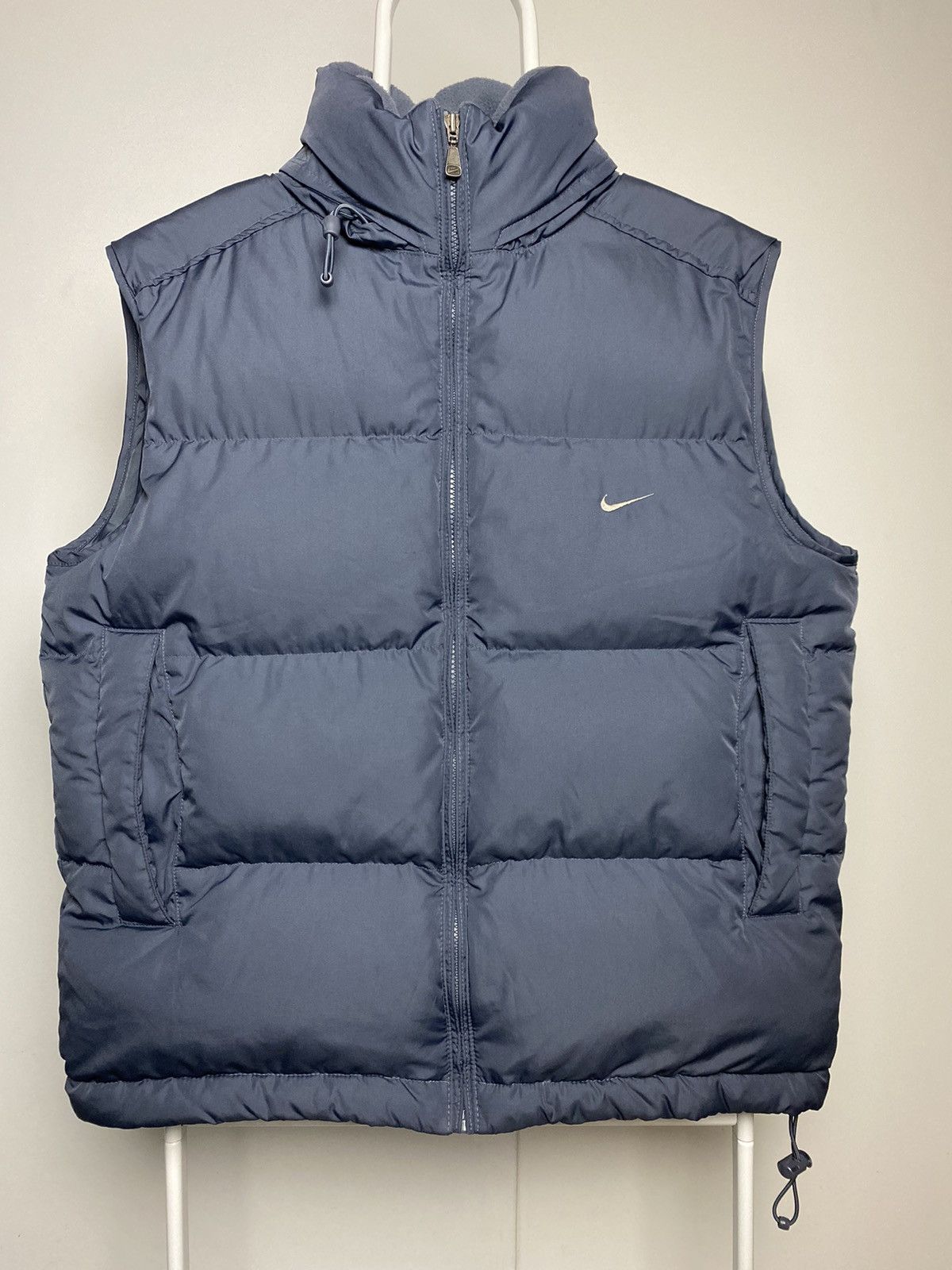 さ*じ様 90s old NIKE down vest VINTAGE NIKE DOWN PUFFER VEST SWOOSH LOGO Y2K DRILL USA GREY