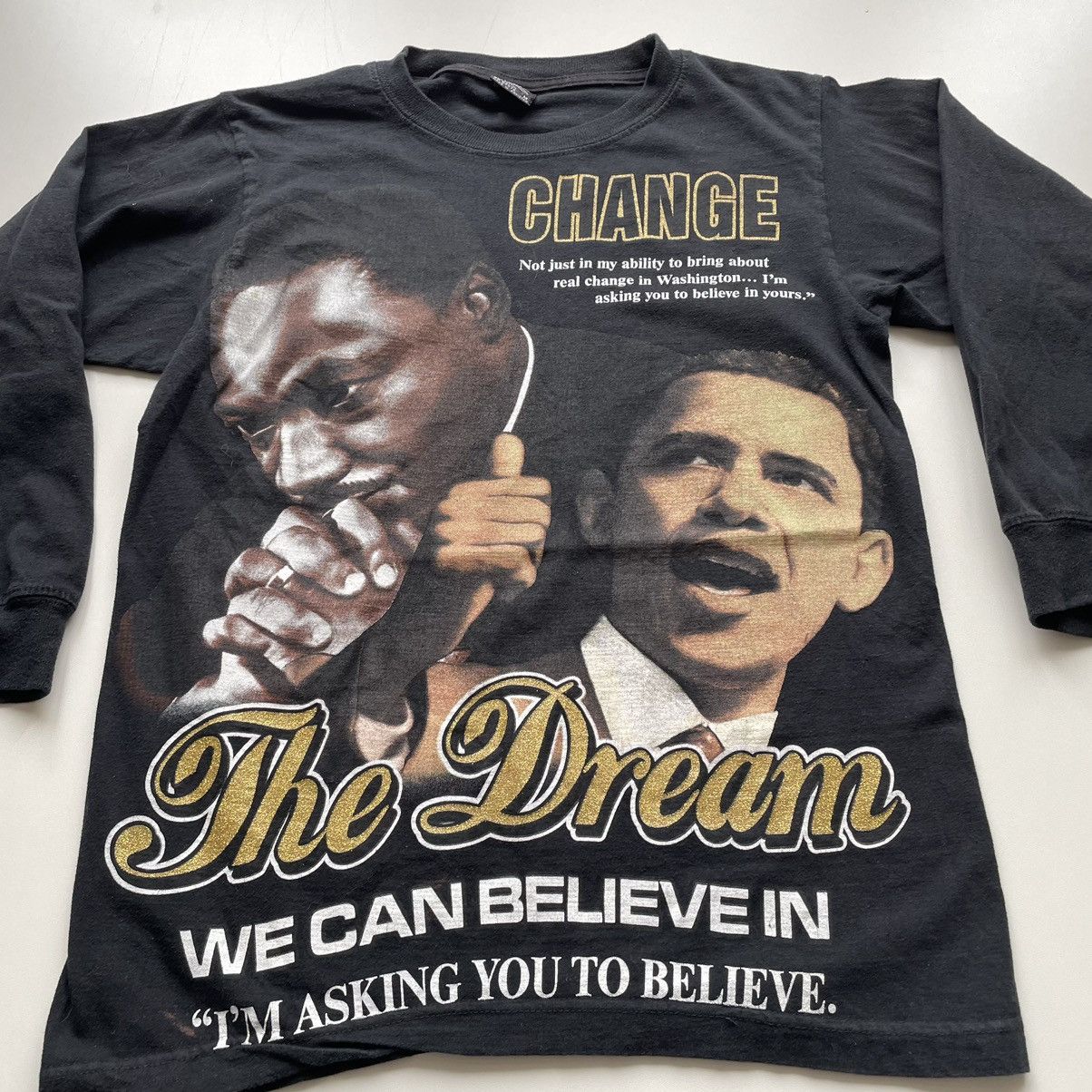 Vintage Vintage 2000s Obama & Martin Luther King Graphic Long Sleeve Size US S / EU 44-46 / 1 - 2 Thumbnail