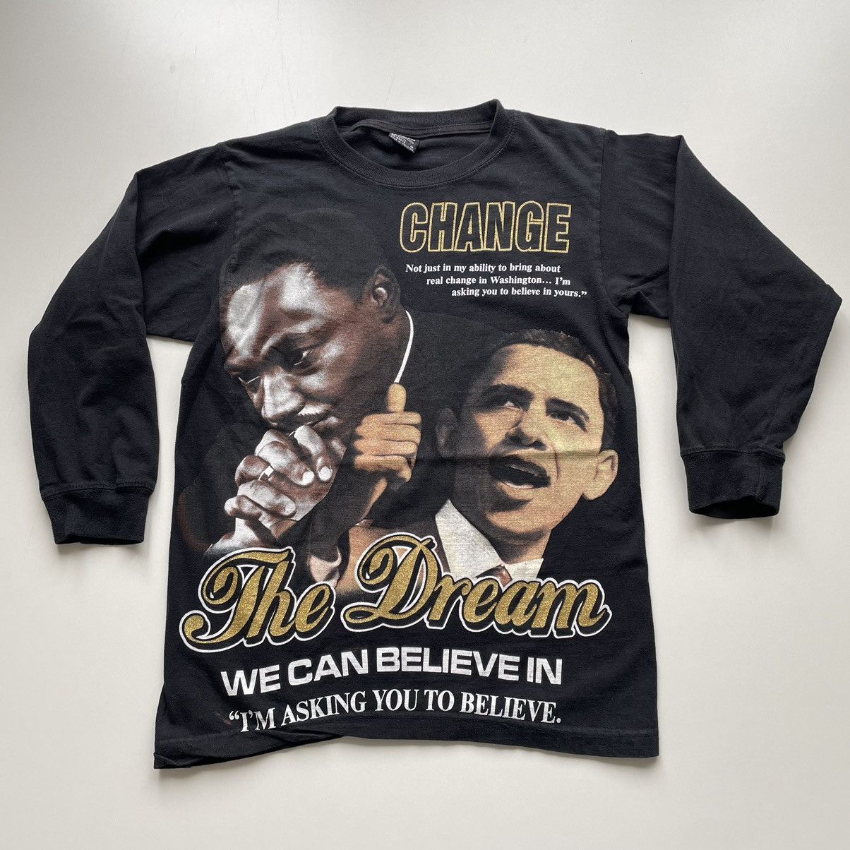 Vintage Vintage 2000s Obama & Martin Luther King Graphic Long Sleeve Size US S / EU 44-46 / 1 - 1 Thumbnail