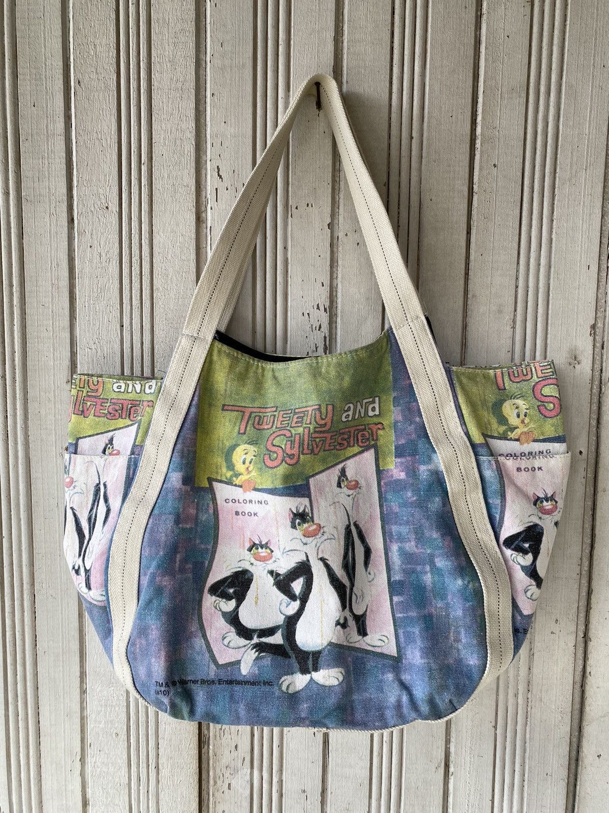 Vintage Vintage Cartoon Warner Bros Distressed Tote Bag Size ONE SIZE - 2 Thumbnail