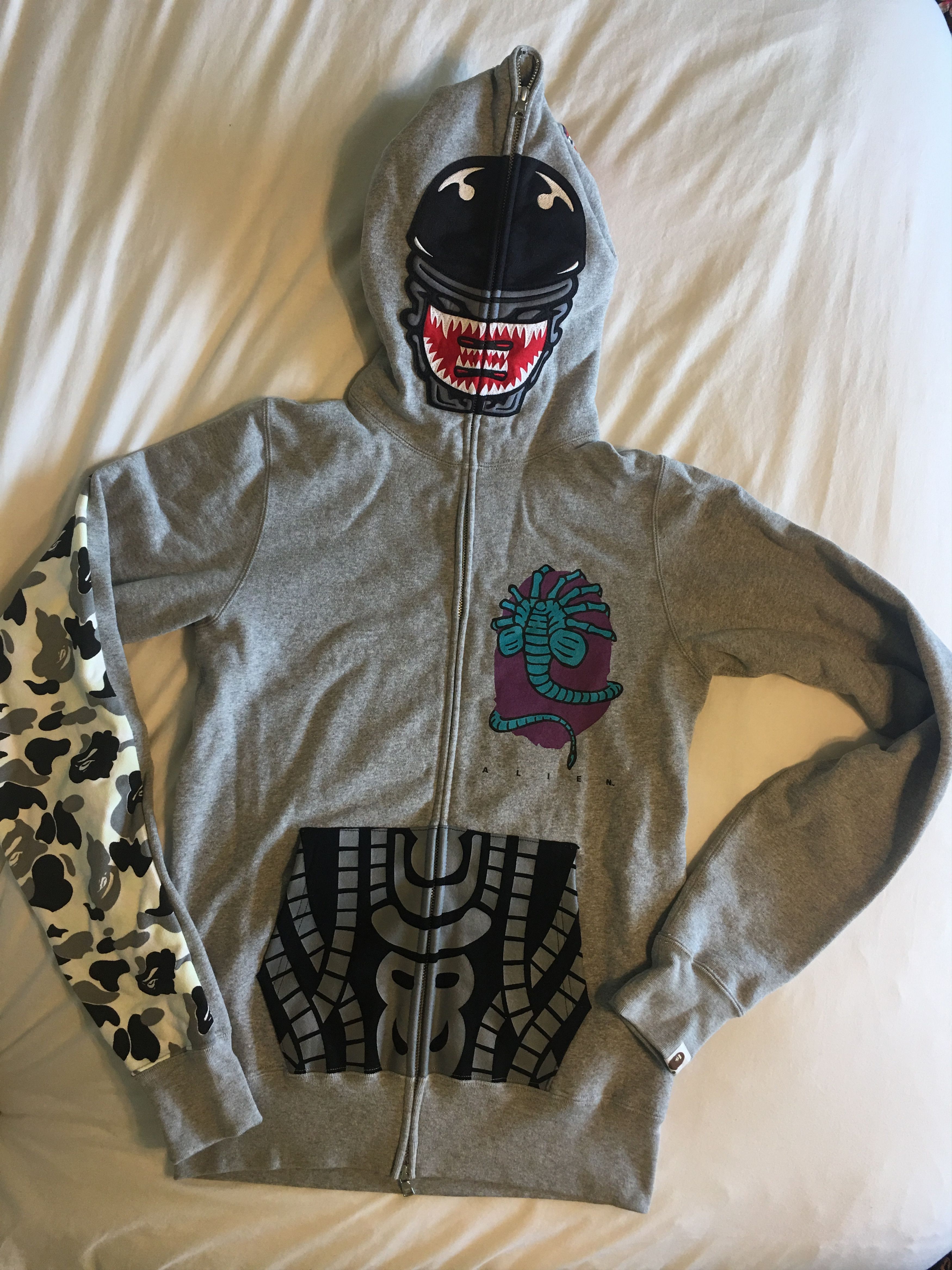 Bape A Bathing Ape x Alien Zip Up Hoodie | Grailed
