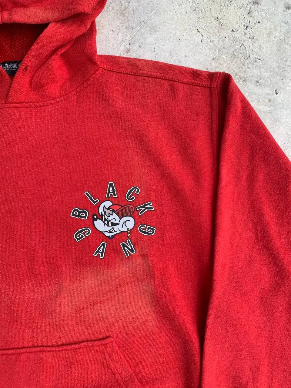 Japanese Brand Vintage Black Gang Rap Graphic Sun Bleached Hoodie Size US XL / EU 56 / 4 - 3 Thumbnail