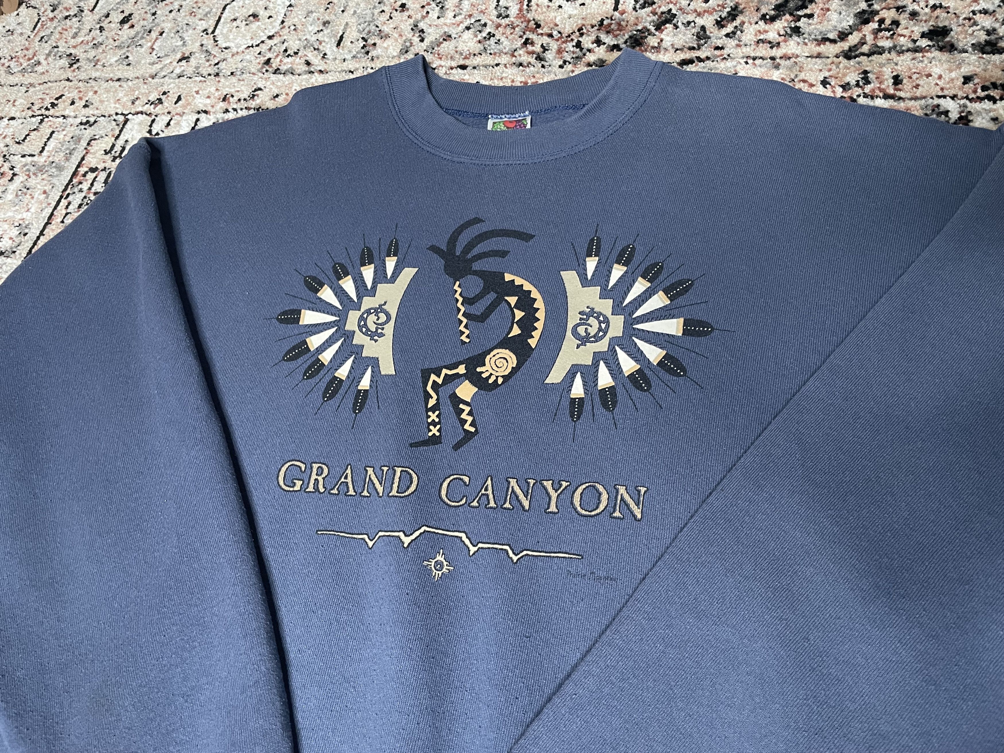 Fruit Of The Loom Fruit of the Loom - Grand Canyon Blue Crewneck Size US XL / EU 56 / 4 - 4 Thumbnail