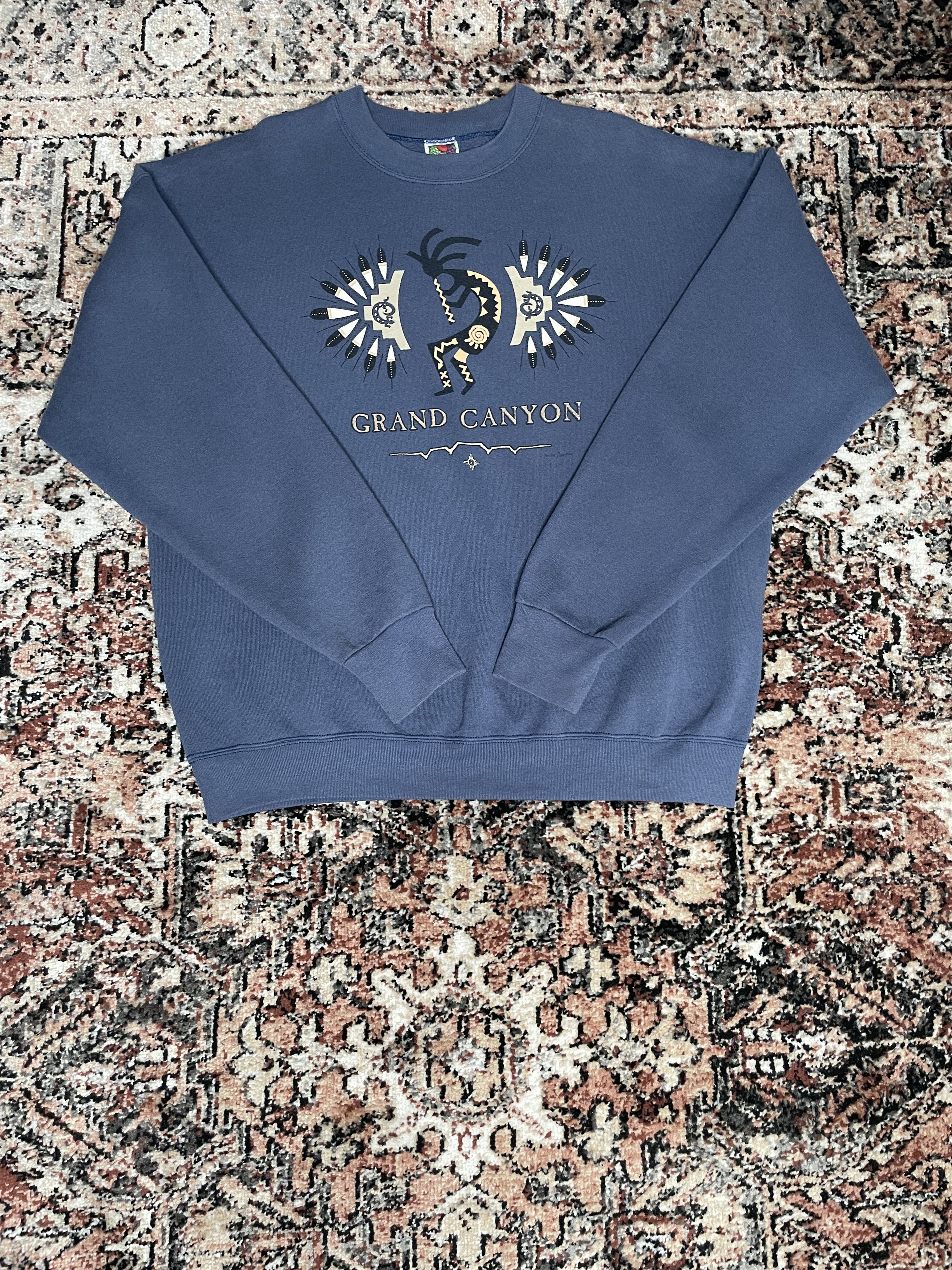 Fruit Of The Loom Fruit of the Loom - Grand Canyon Blue Crewneck Size US XL / EU 56 / 4 - 1 Thumbnail