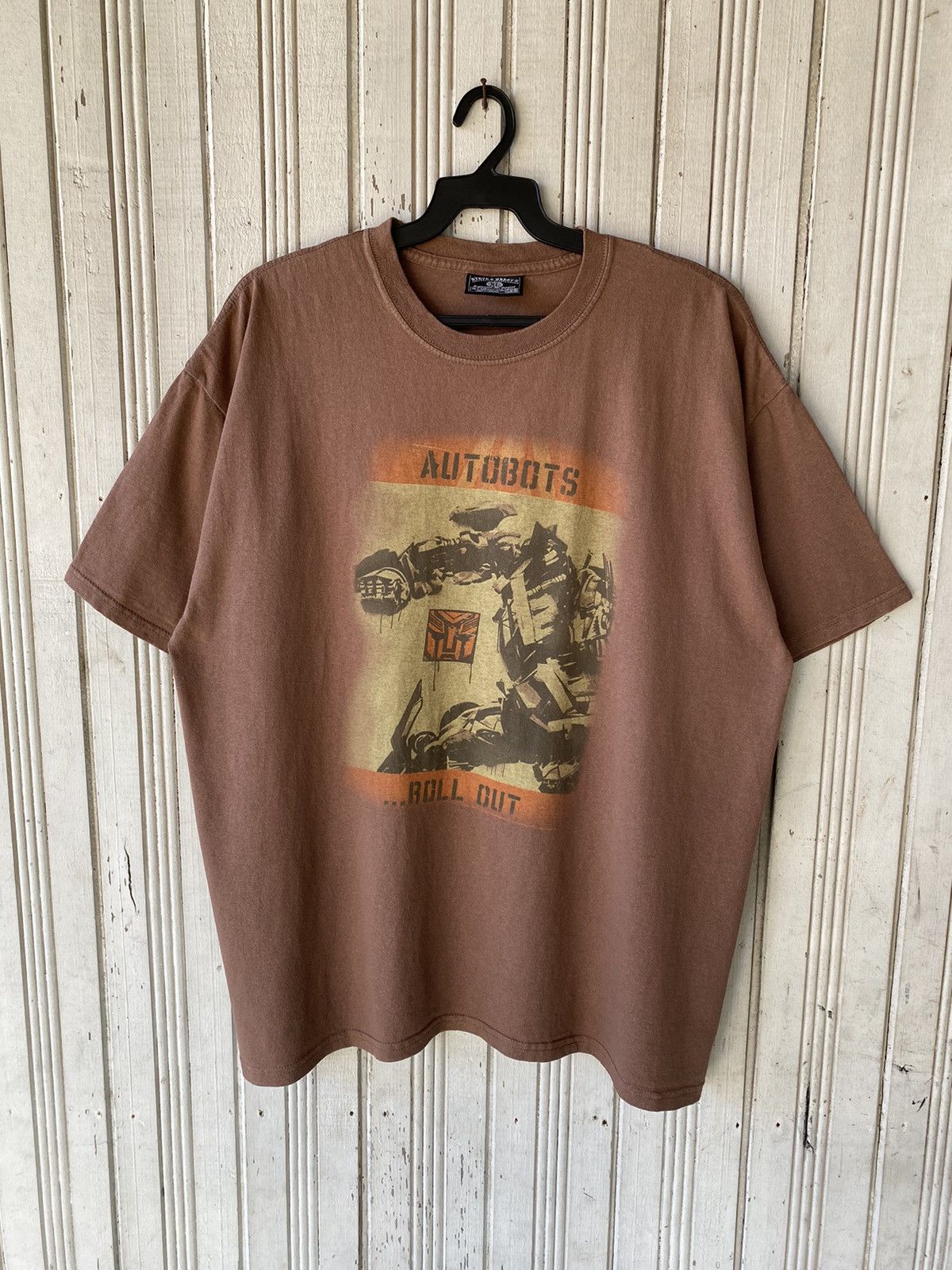 image of Vintage Transformers Autobots Movie T-Shirt in Brown, Men's (Size XL)
