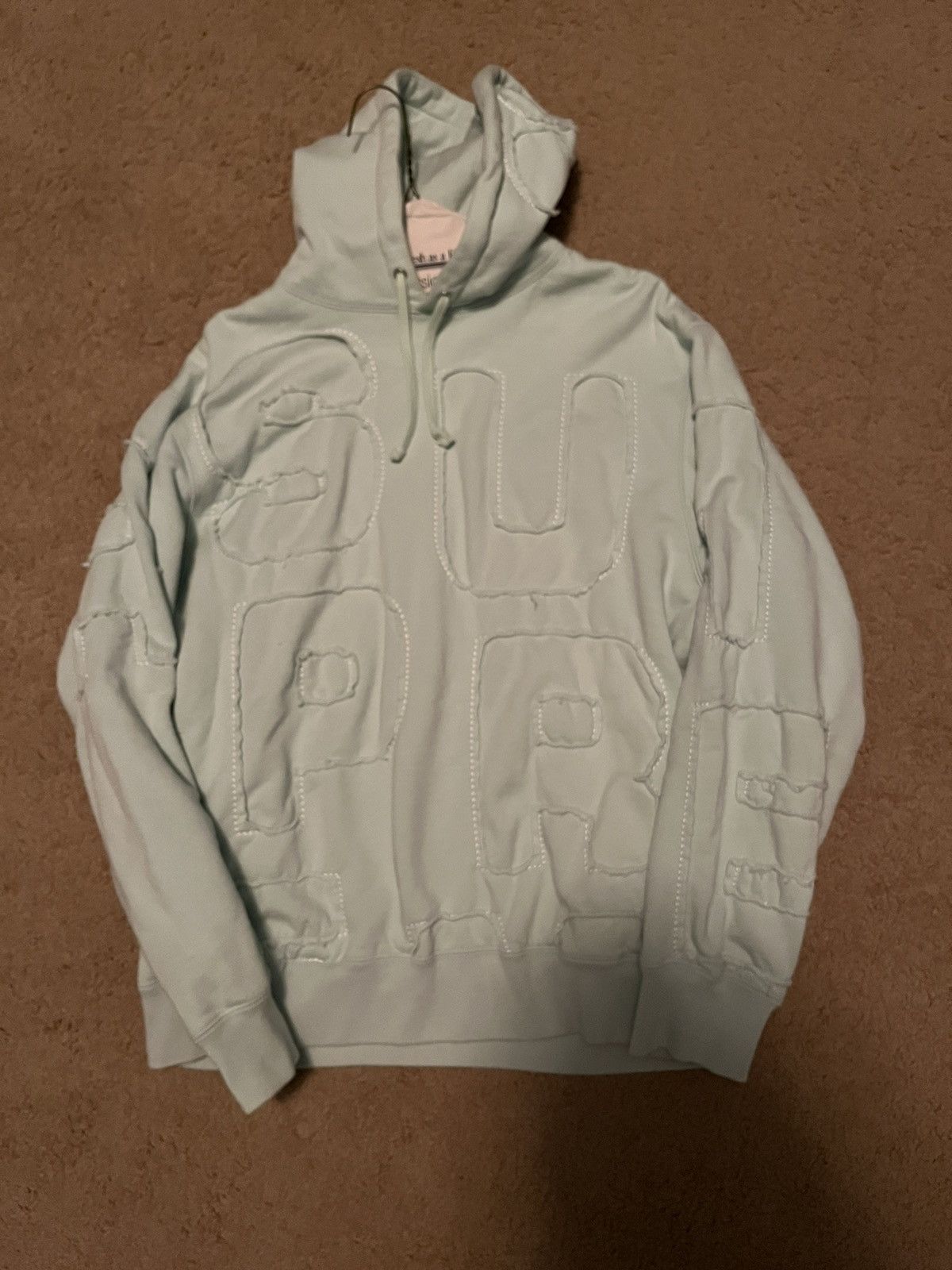 image of Supreme Cutout Letters Hoodie in Blue, Men's (Size Small)