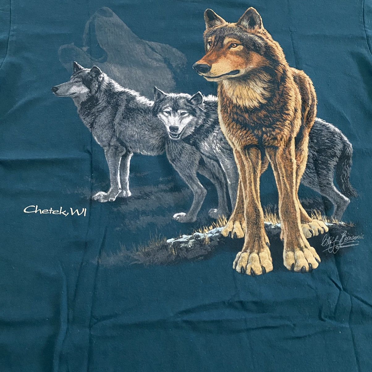 Vintage VINTAGE 90s SILKMASTERS WOLF T-SHIRT Size US XL / EU 56 / 4 - 3 Thumbnail