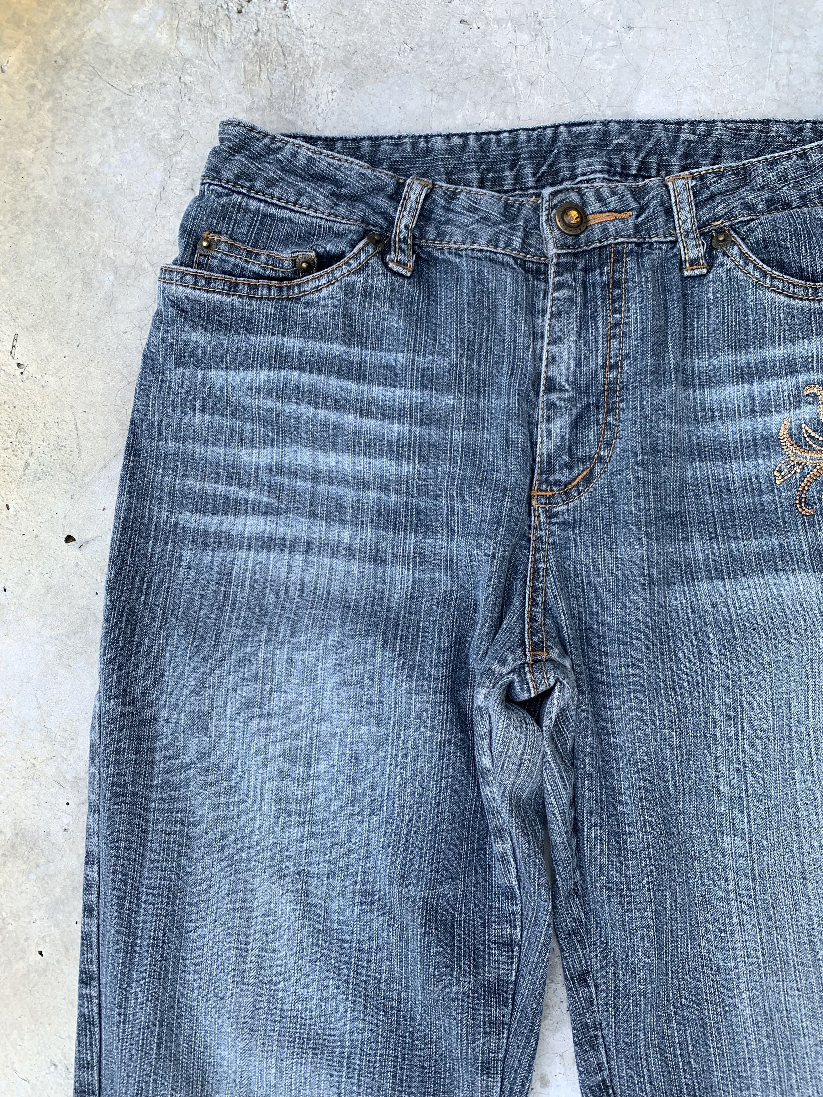 Japanese Brand Vintage Browdwin Japanese Karakuri Embroidered Motive Jeans Size US 29 - 4 Thumbnail