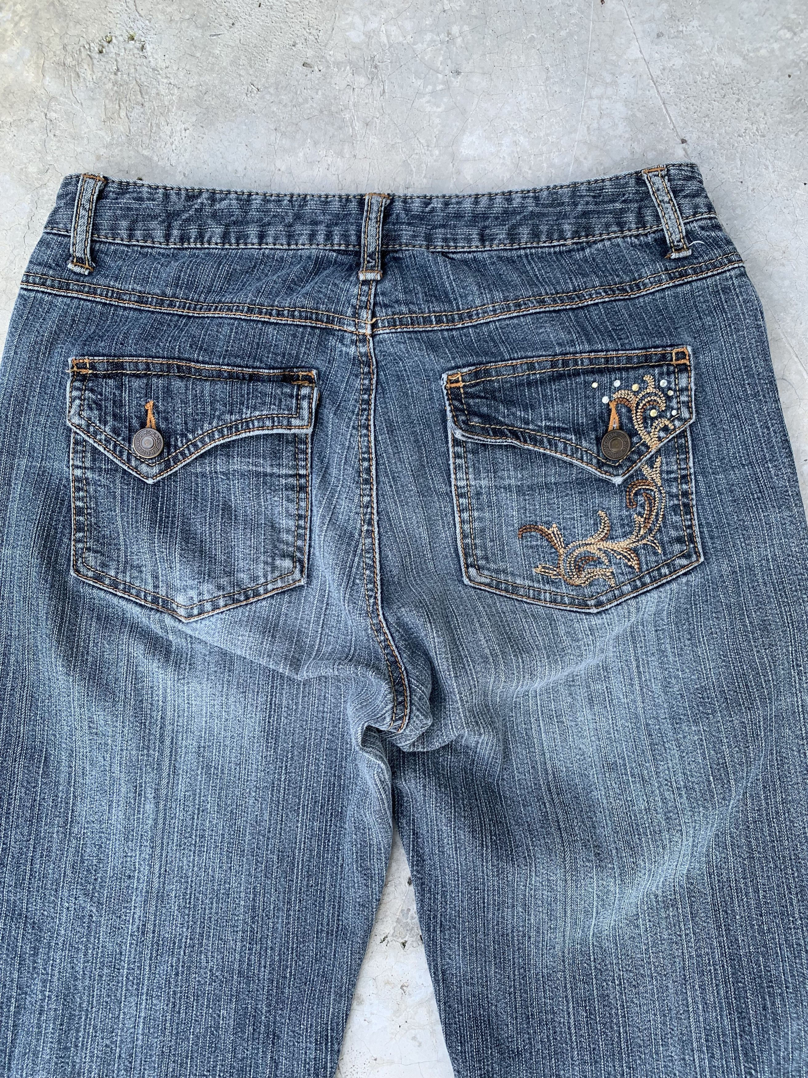 Japanese Brand Vintage Browdwin Japanese Karakuri Embroidered Motive Jeans Size US 29 - 10 Thumbnail