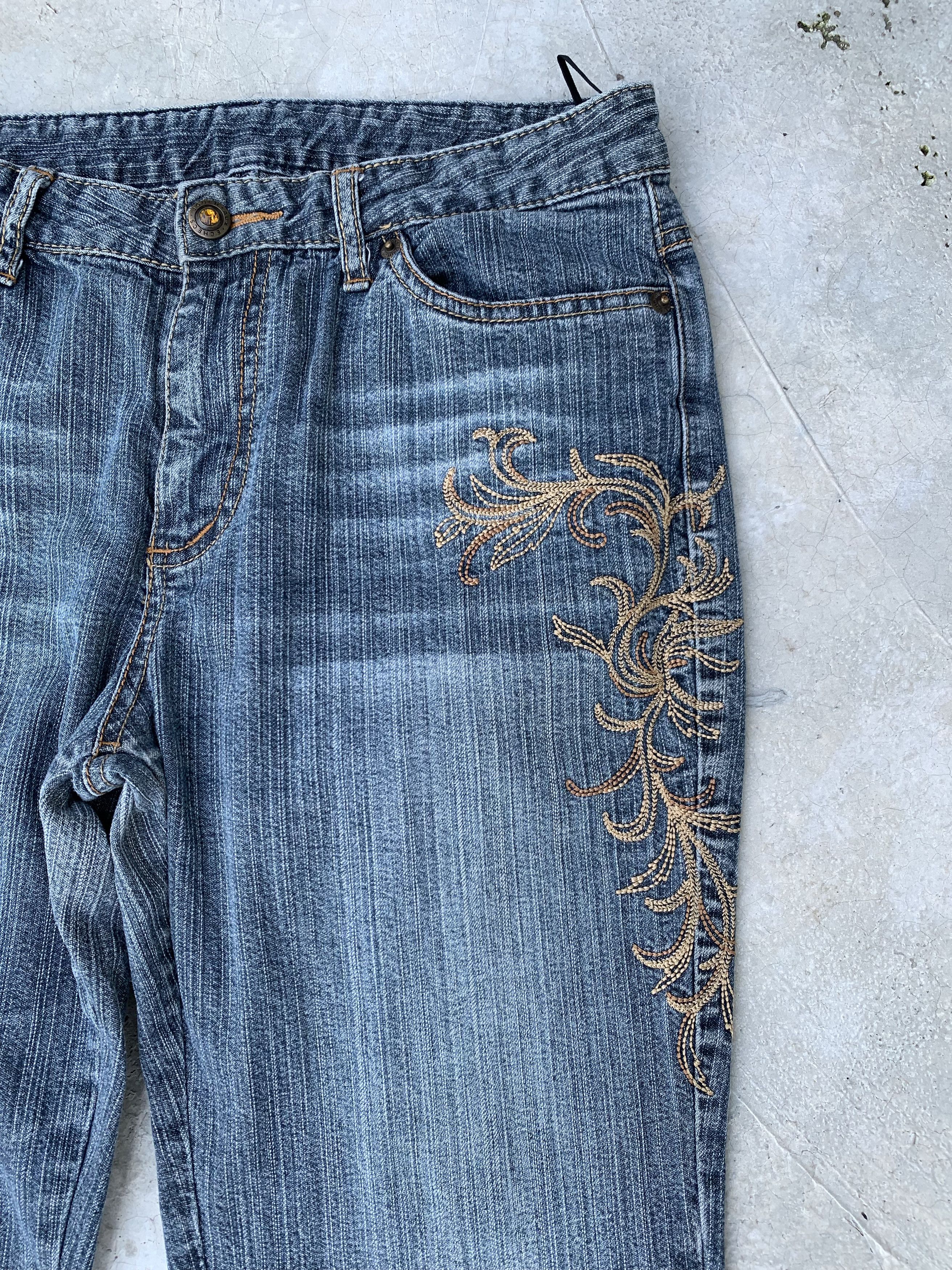 Japanese Brand Vintage Browdwin Japanese Karakuri Embroidered Motive Jeans Size US 29 - 3 Thumbnail