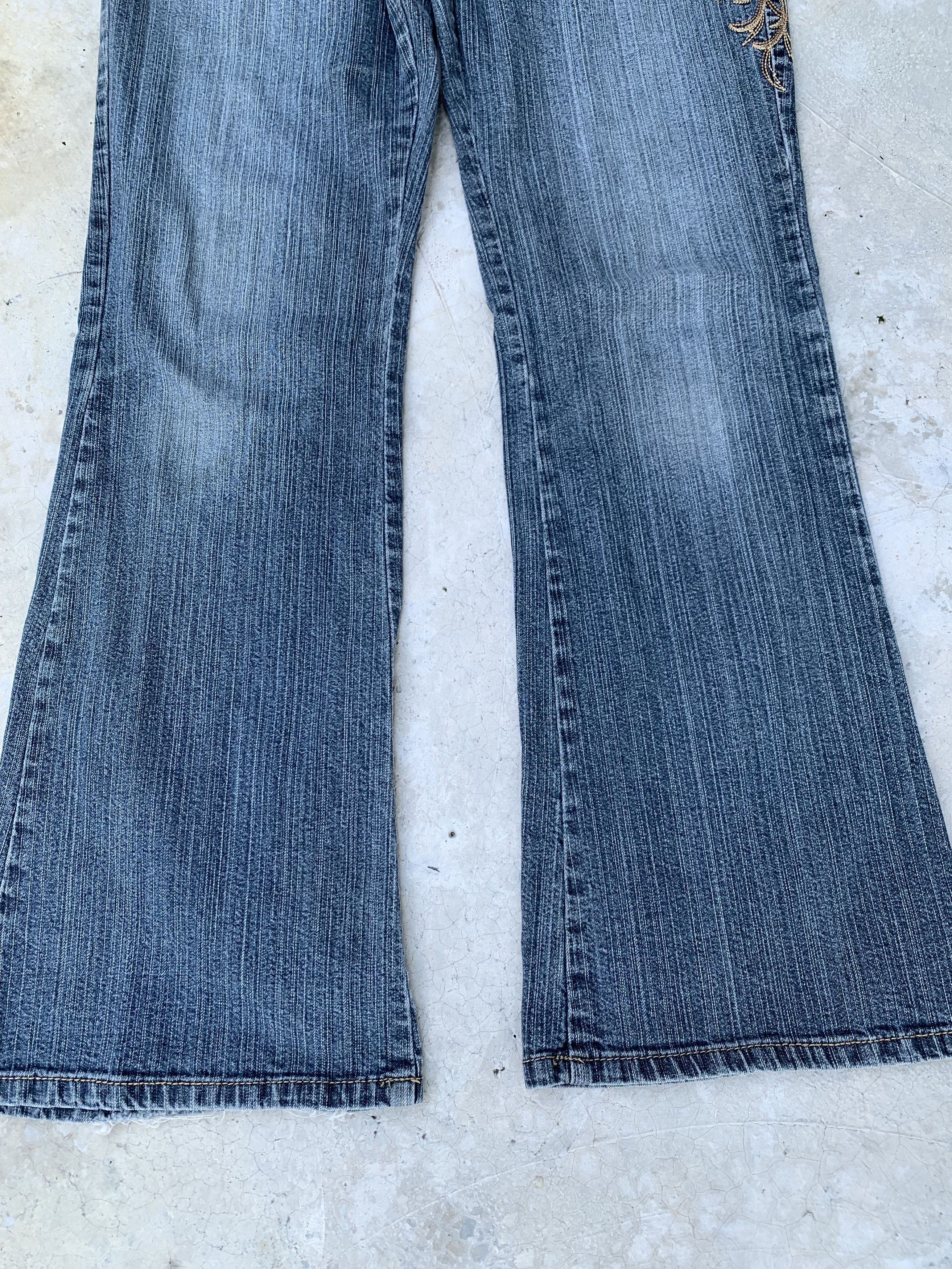 Japanese Brand Vintage Browdwin Japanese Karakuri Embroidered Motive Jeans Size US 29 - 5 Thumbnail
