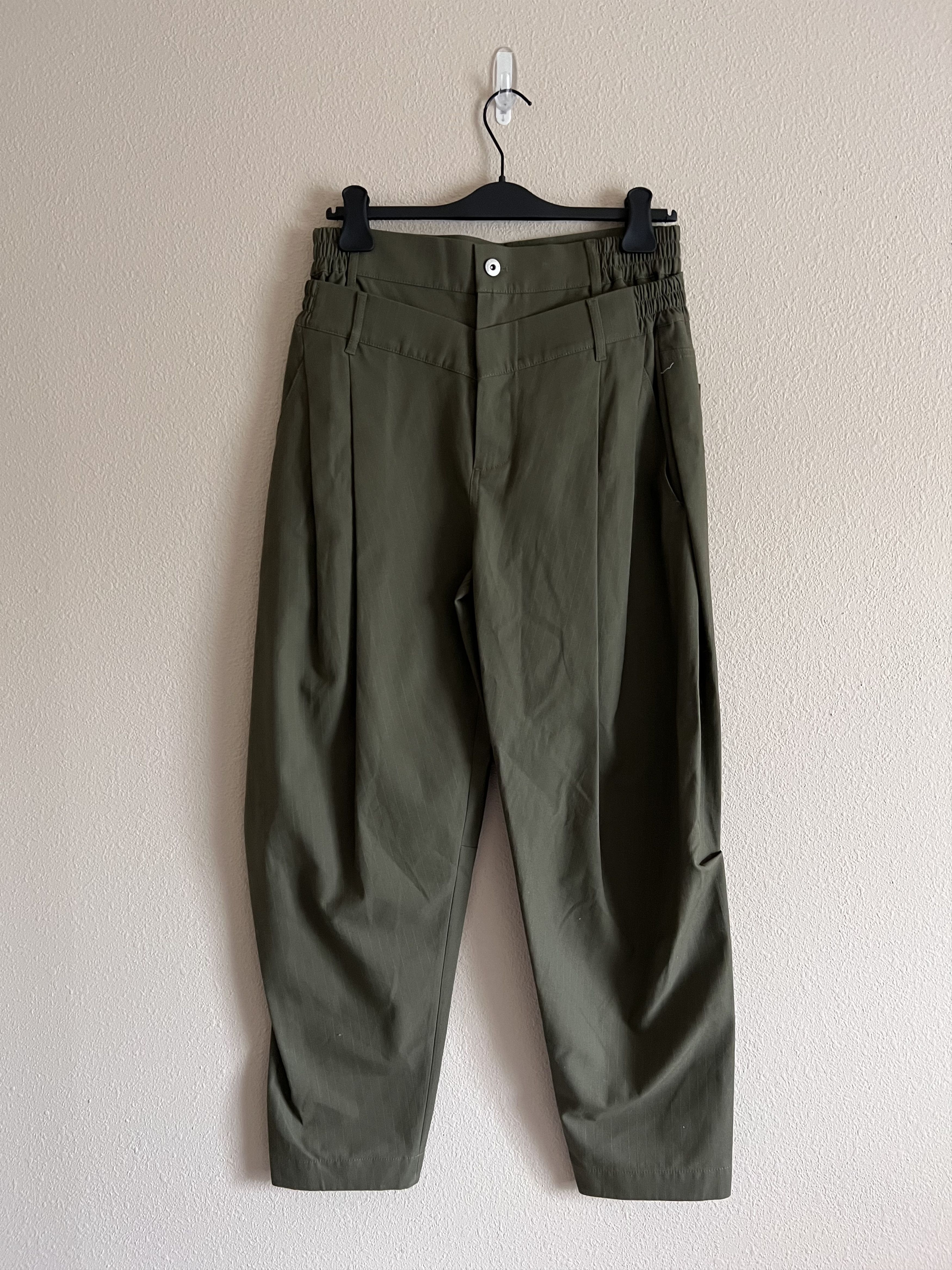 image of Feng Chen Wang Double Waistband Pants In Green, Men's (Size 32)