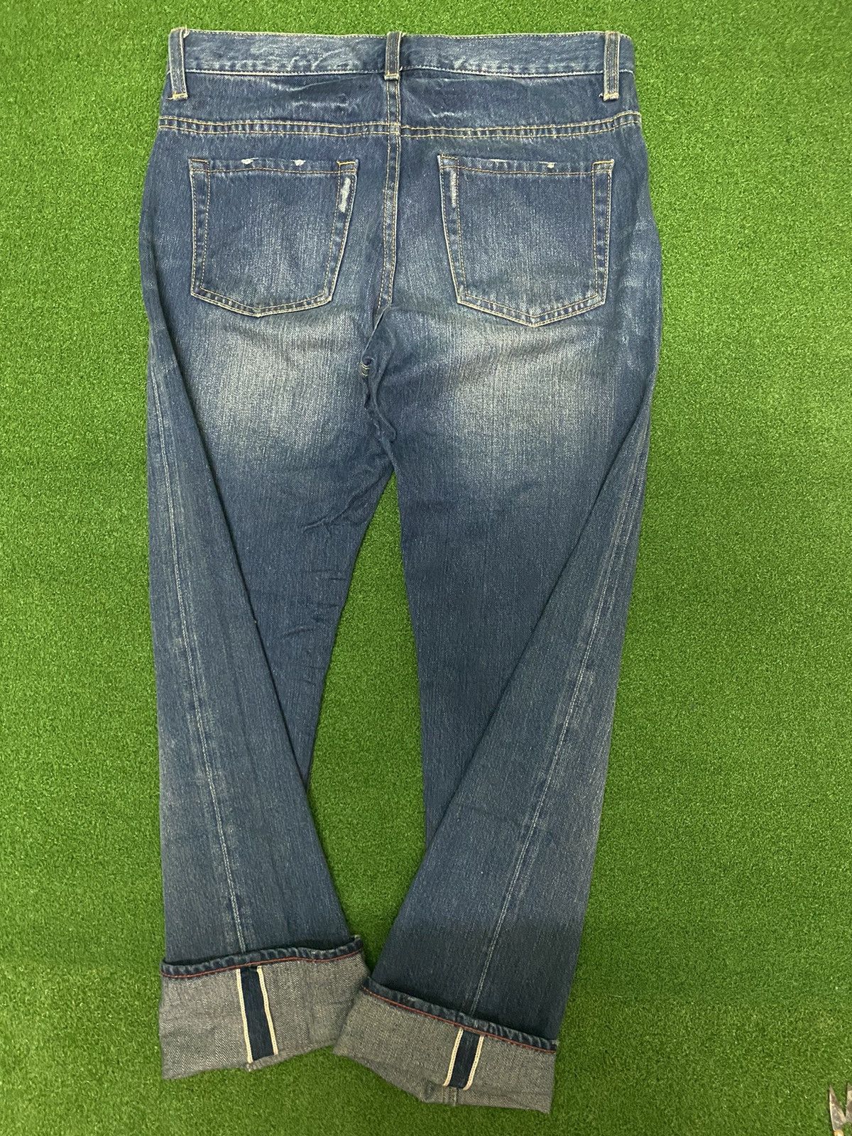 Japanese Brand DISTRESSED GLOBAL WORK SELVAGE DENIM SIZE 30 Size US 30 / EU 46 - 11 Thumbnail