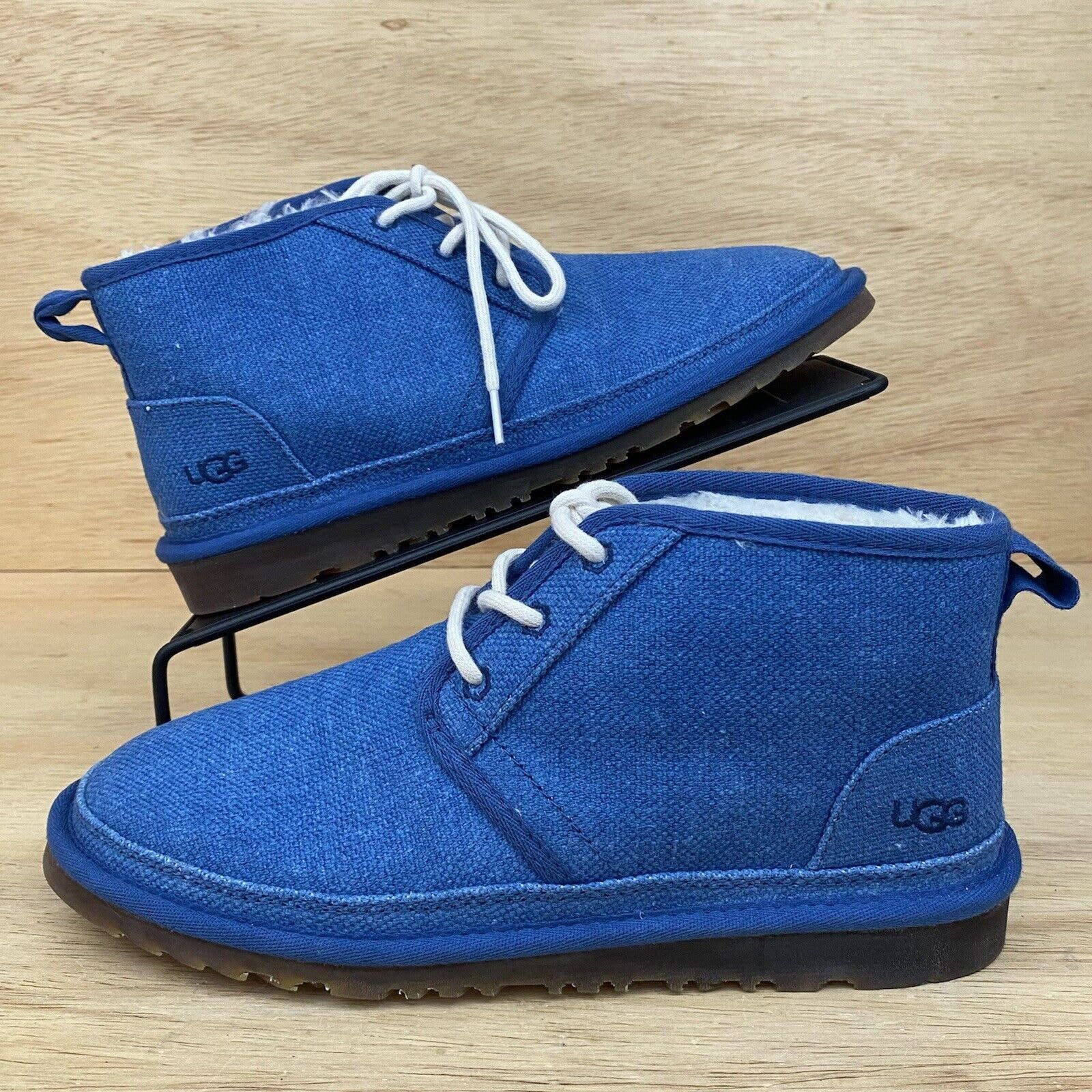 UGG Neumel Mens Sz Chukka Boots Fur Blue
