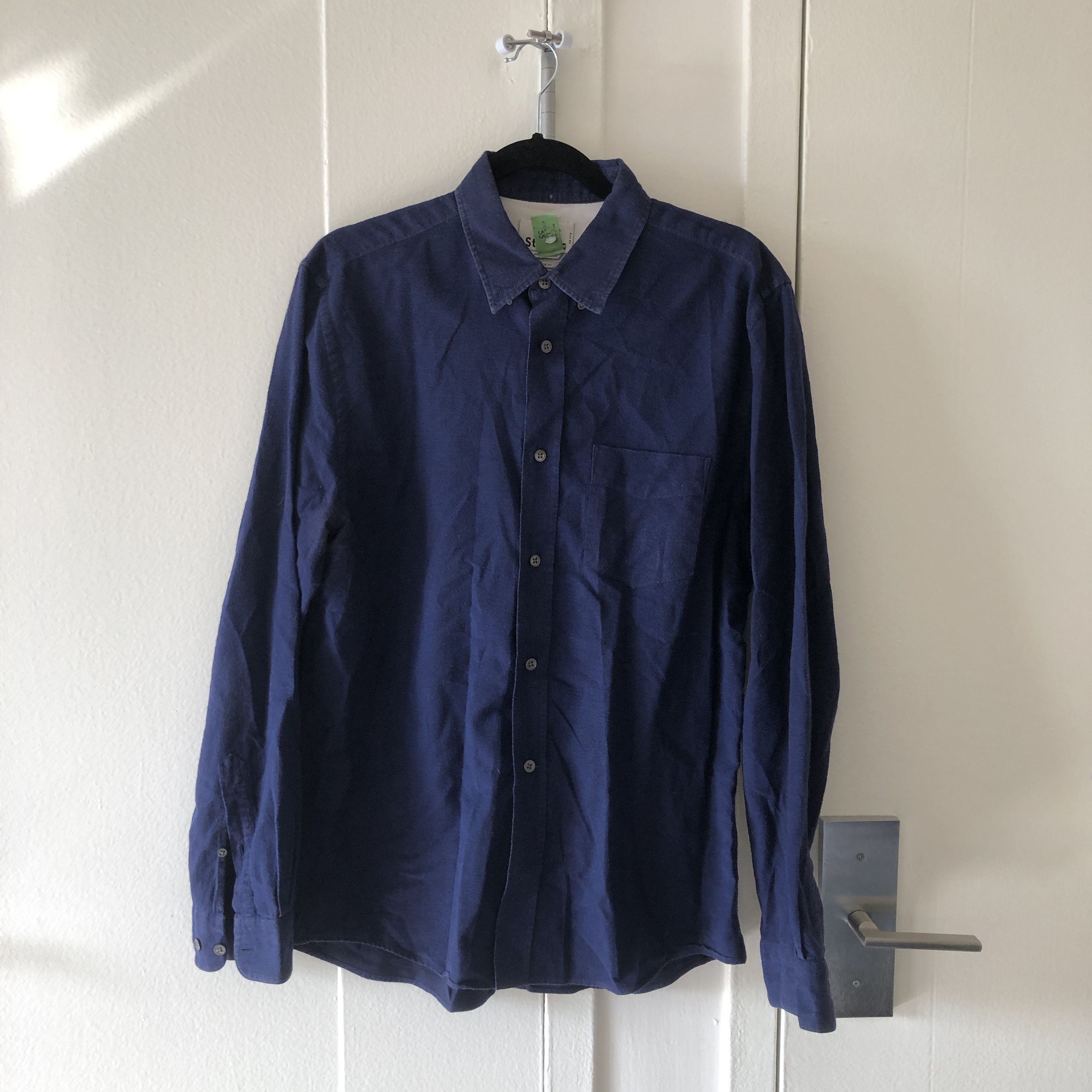 image of Acne Studios Button Up Shirt in Navy, Men's (Size Medium)