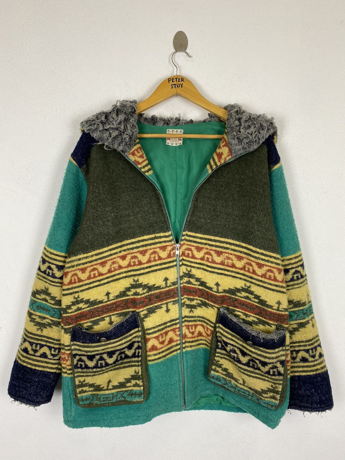 Japanese Brand TITICACA WINTER JACKET NAVAJO DESIGN Size US L / EU 52-54 / 3 - 5 Thumbnail