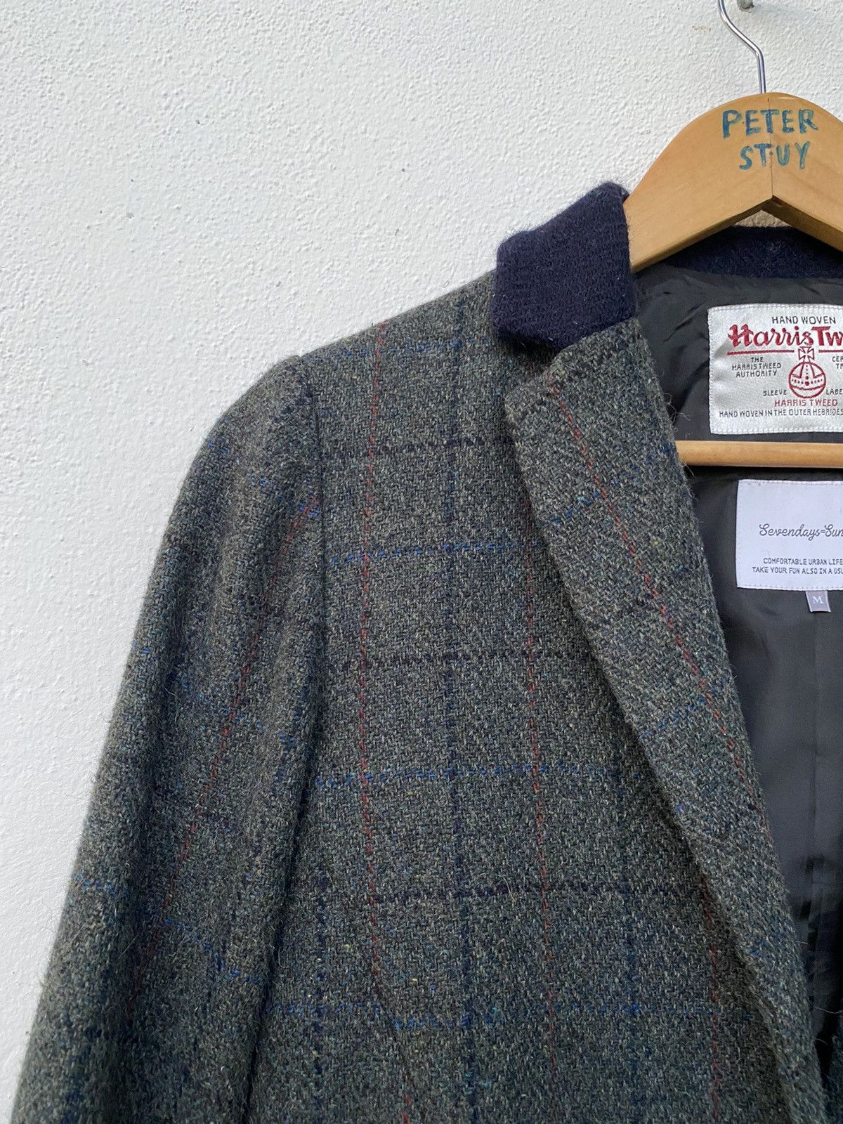 Designer × Harris Tweed 🔥HARRIS TWEED x SEVENDAY SUNDAY WOOL JACKET Size US M / EU 48-50 / 2 - 5 Thumbnail