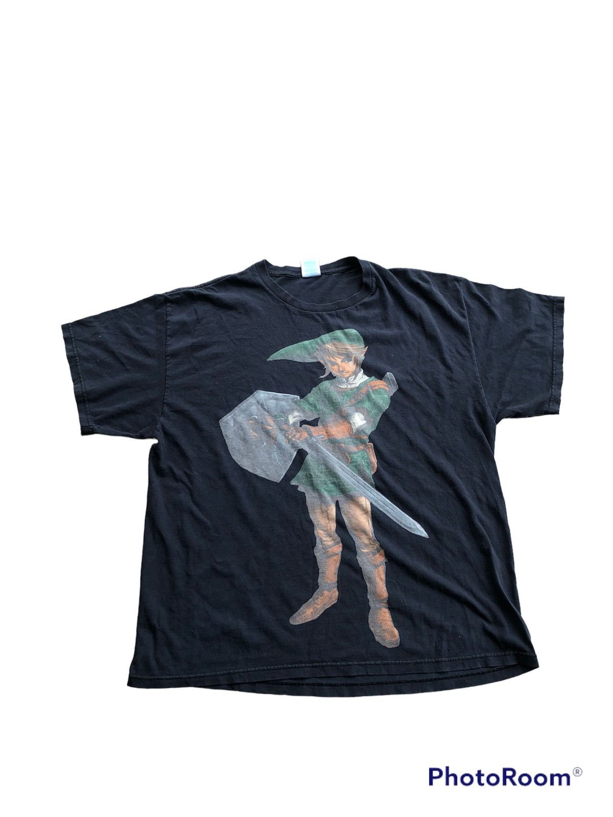 Image of Cartoon Network x Vintage The Legend Of Zelda in Black Faded, Men's (Size XL)