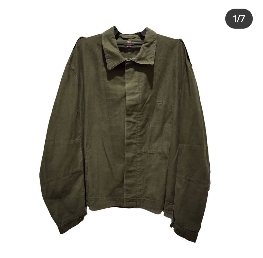 image of Military x Vintage Swedish Army Long Sleeve Shirts Button Up in Army Green, Men's (Size XL)