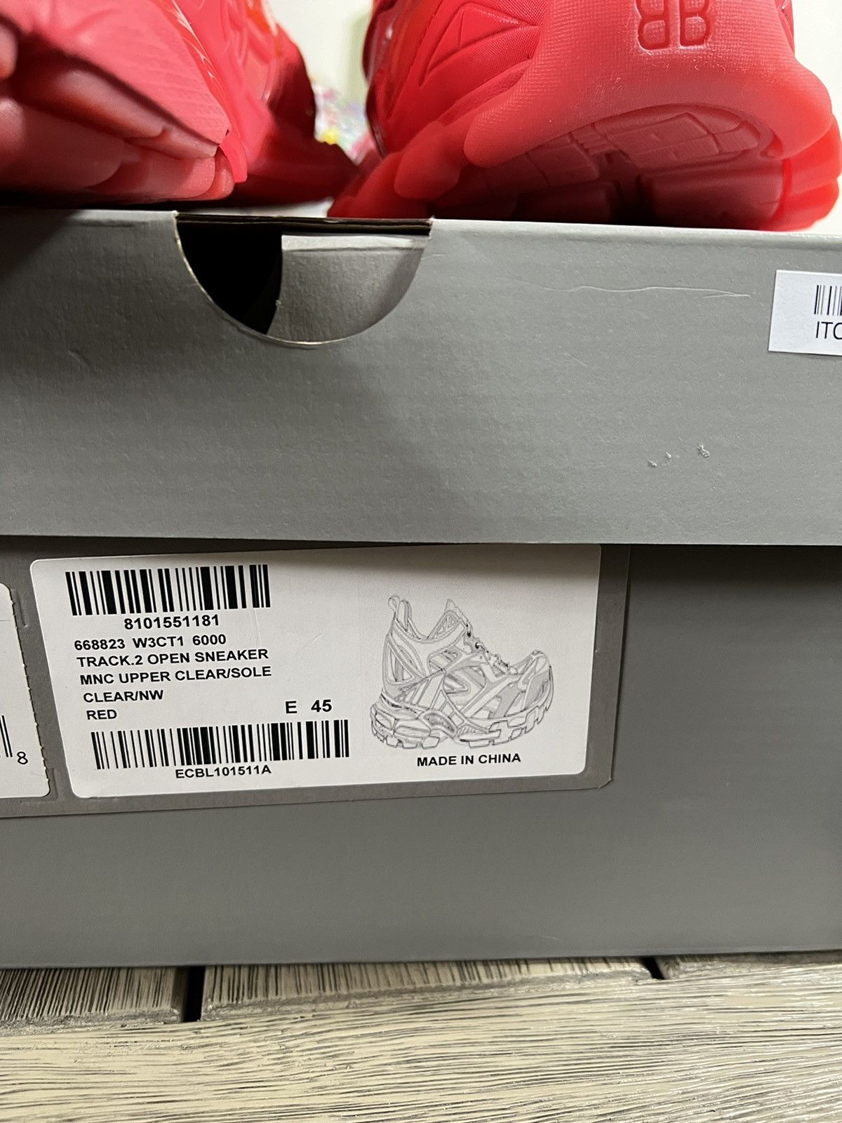 Balenciaga Balenciaga Track .2 Sneakers Red Clear Sole Size US 12 / EU 45 - 10 Thumbnail