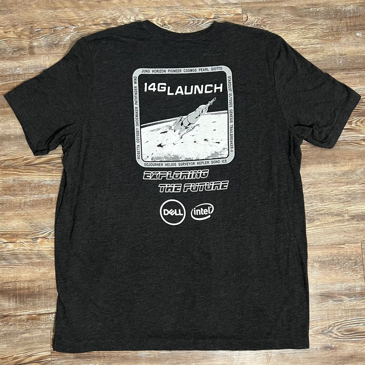 Vintage DELL EMC Intel 14G Space Launch Software T-Shirt