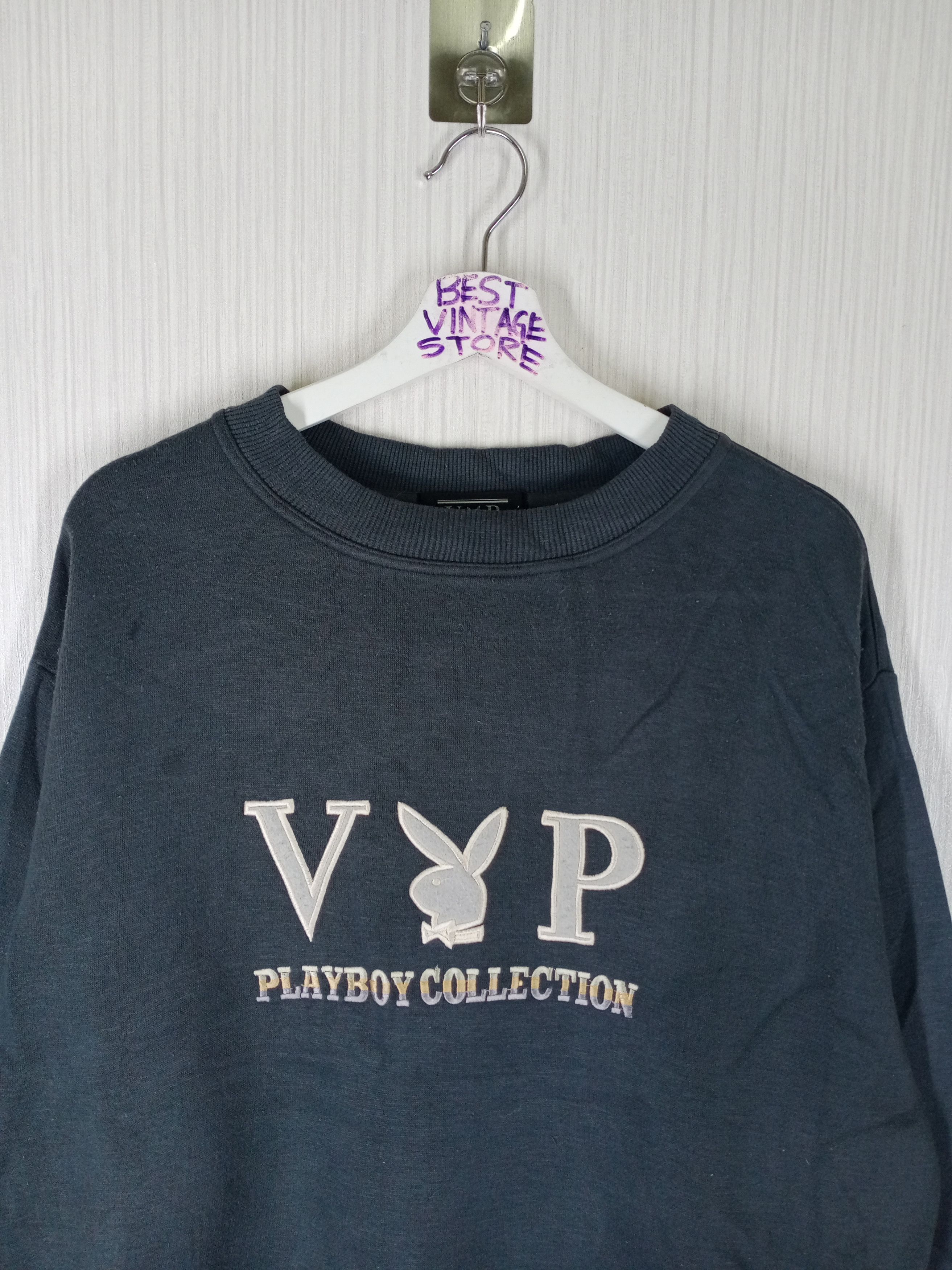 Playboy Vintage 90s Playboy VIP Big Logo Embroidery Sweatshirt Size US XL / EU 56 / 4 - 2 Thumbnail