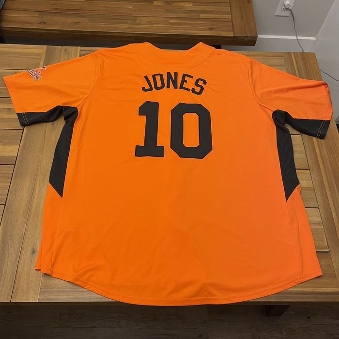 Adam Jones #10 Baltimore Orioles Black Flex Base Jersey - Cheap