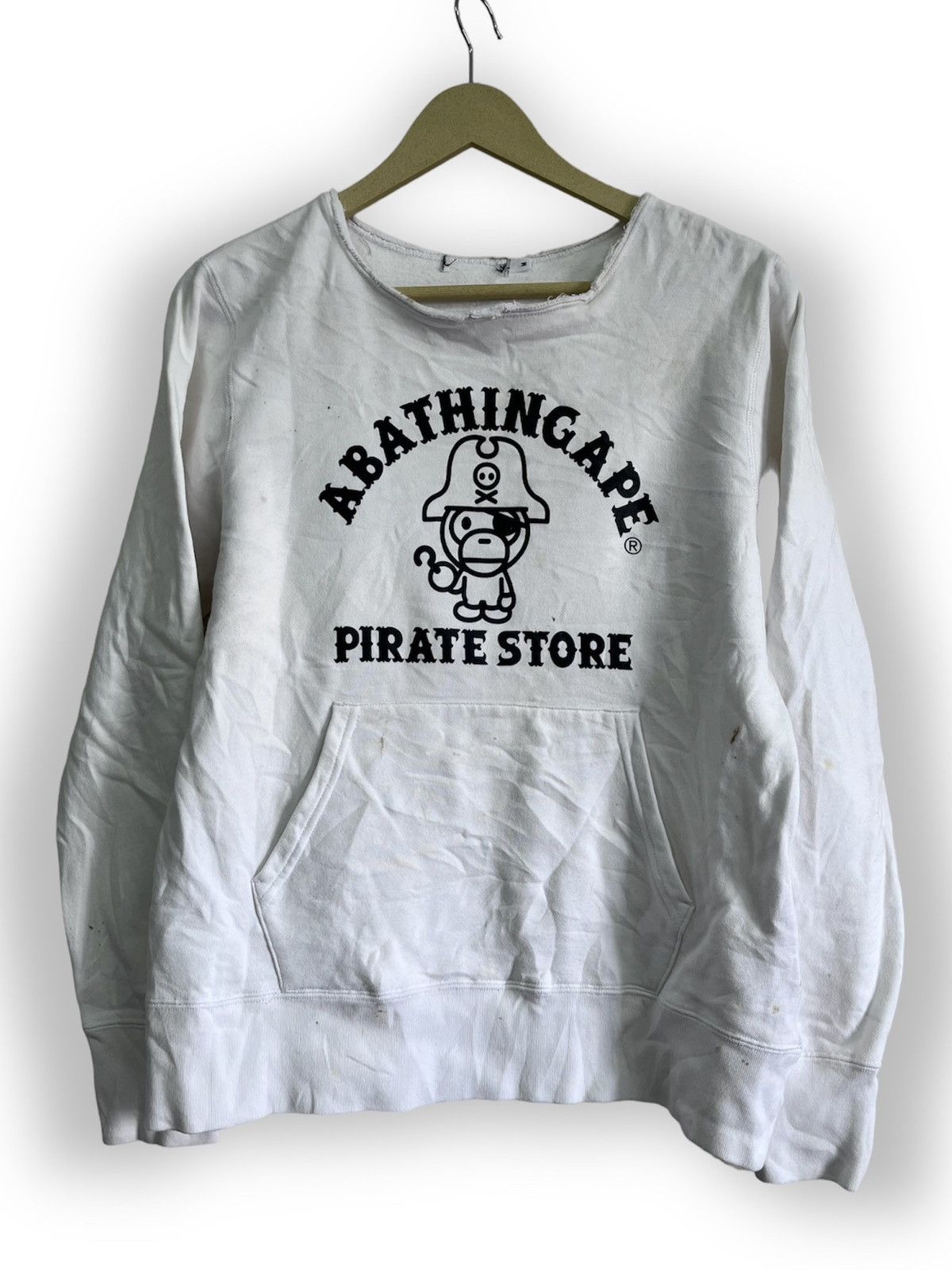 image of Bape Baby Milo Pirate Store Sweatshirt Nigo Japan in White, Men's (Size Medium)