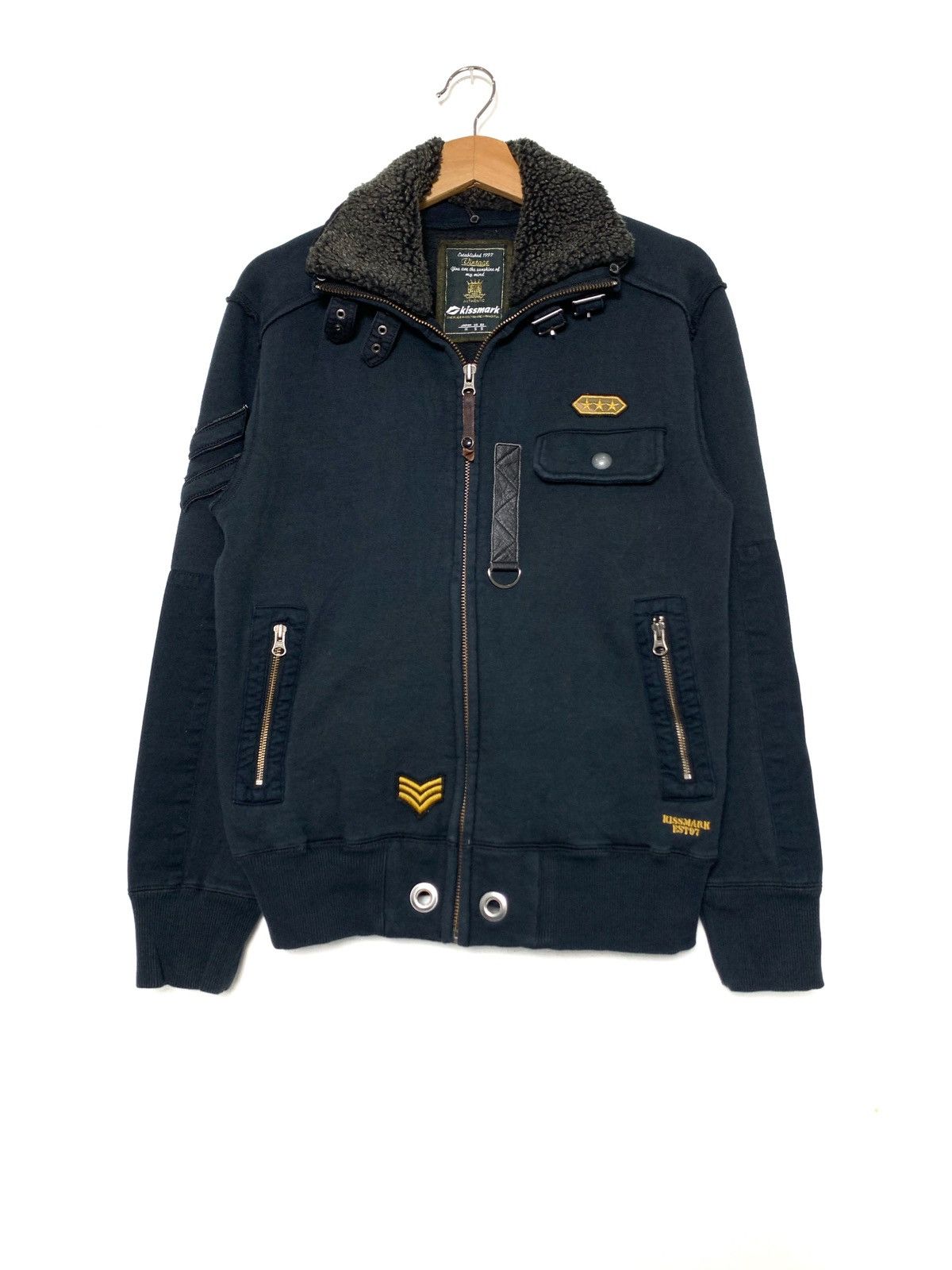 Kissmark Military Army Sweater Zipper Jacket